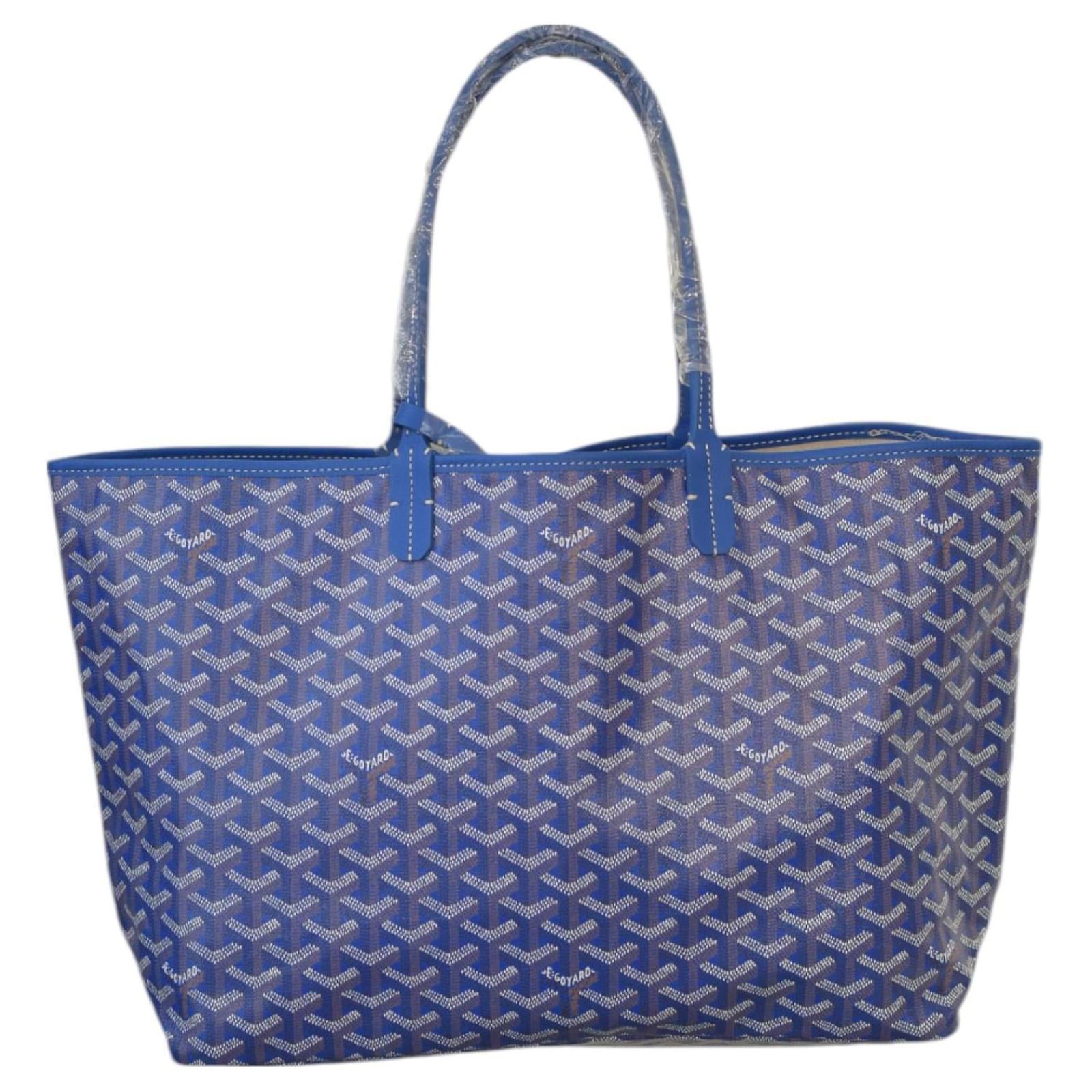 Saint Louis Goyard Goyardine Blue St. Louis PM Tote Bag Palladium Hardware Shopper handbag  ref.2322995