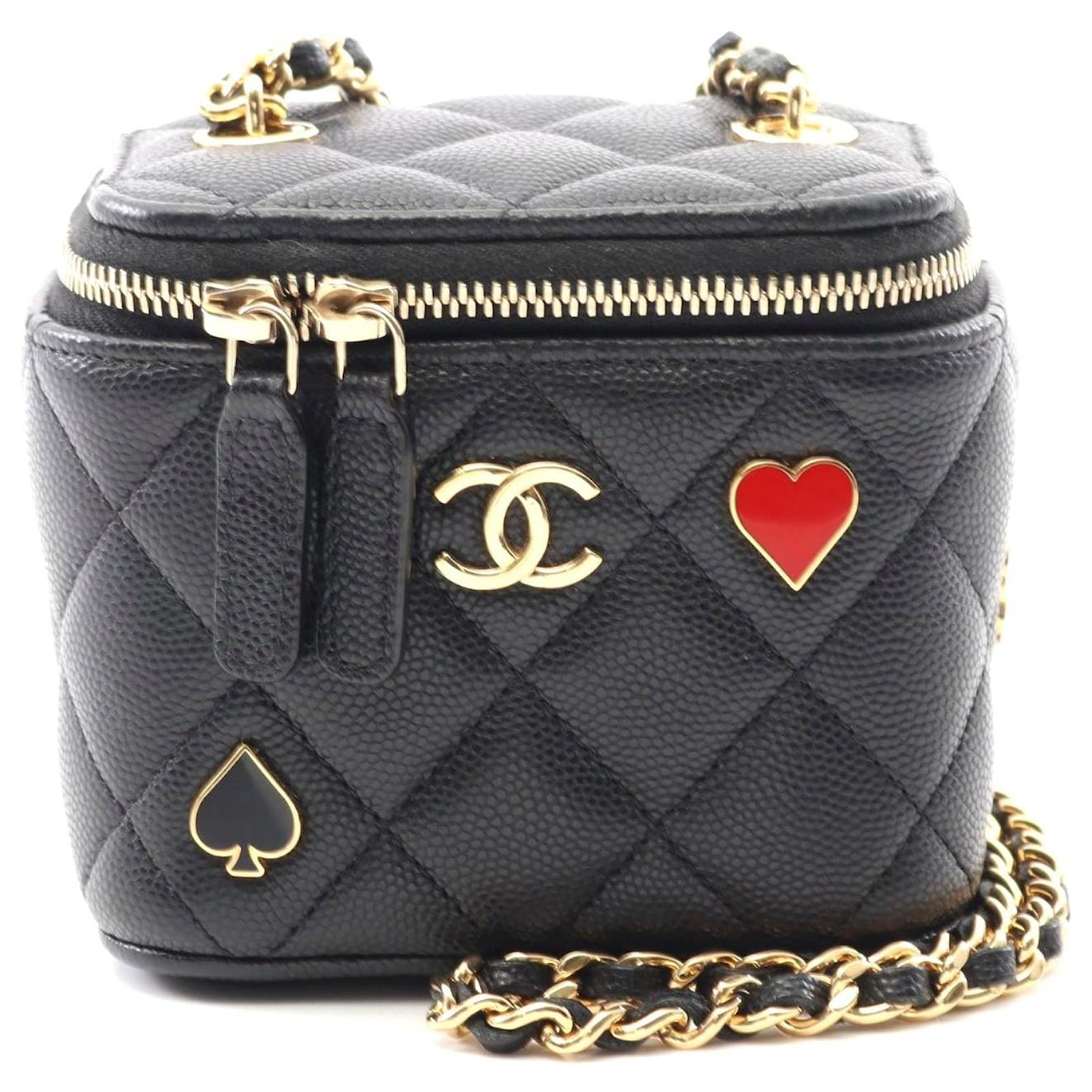 Chanel Matelasse Small Vanity Bag Leather Black Pony-style calfskin  ref.2323678