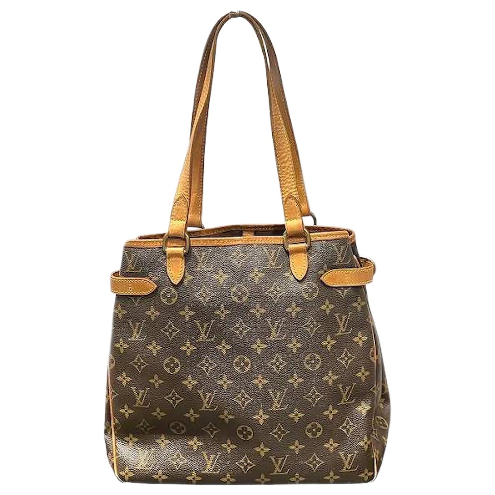 Louis Vuitton Batignolles Vertical Monogram Tote Bag Brown Cloth  ref.2323665