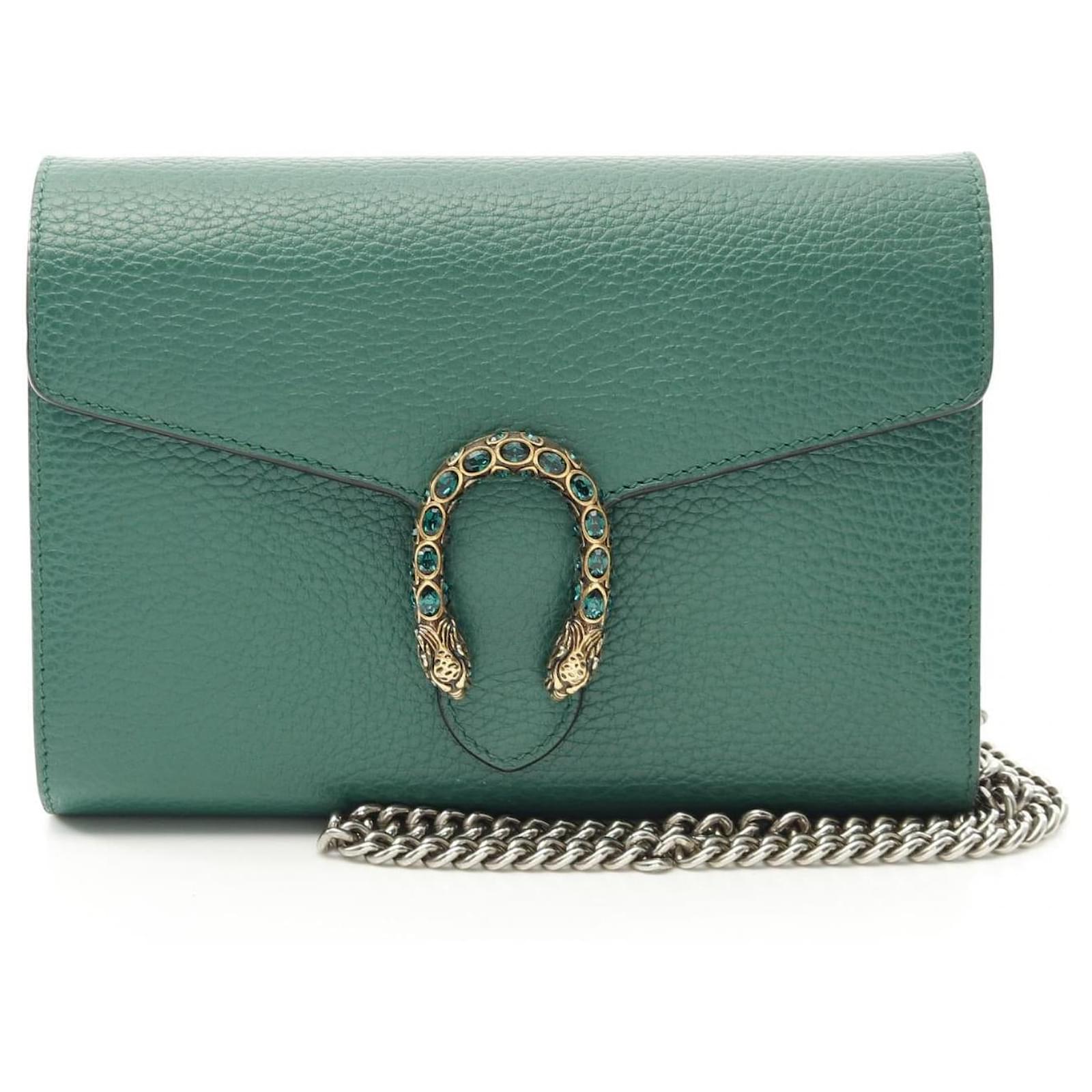 Gucci Dionysus Leather Shoulder Bag Green  ref.2323652