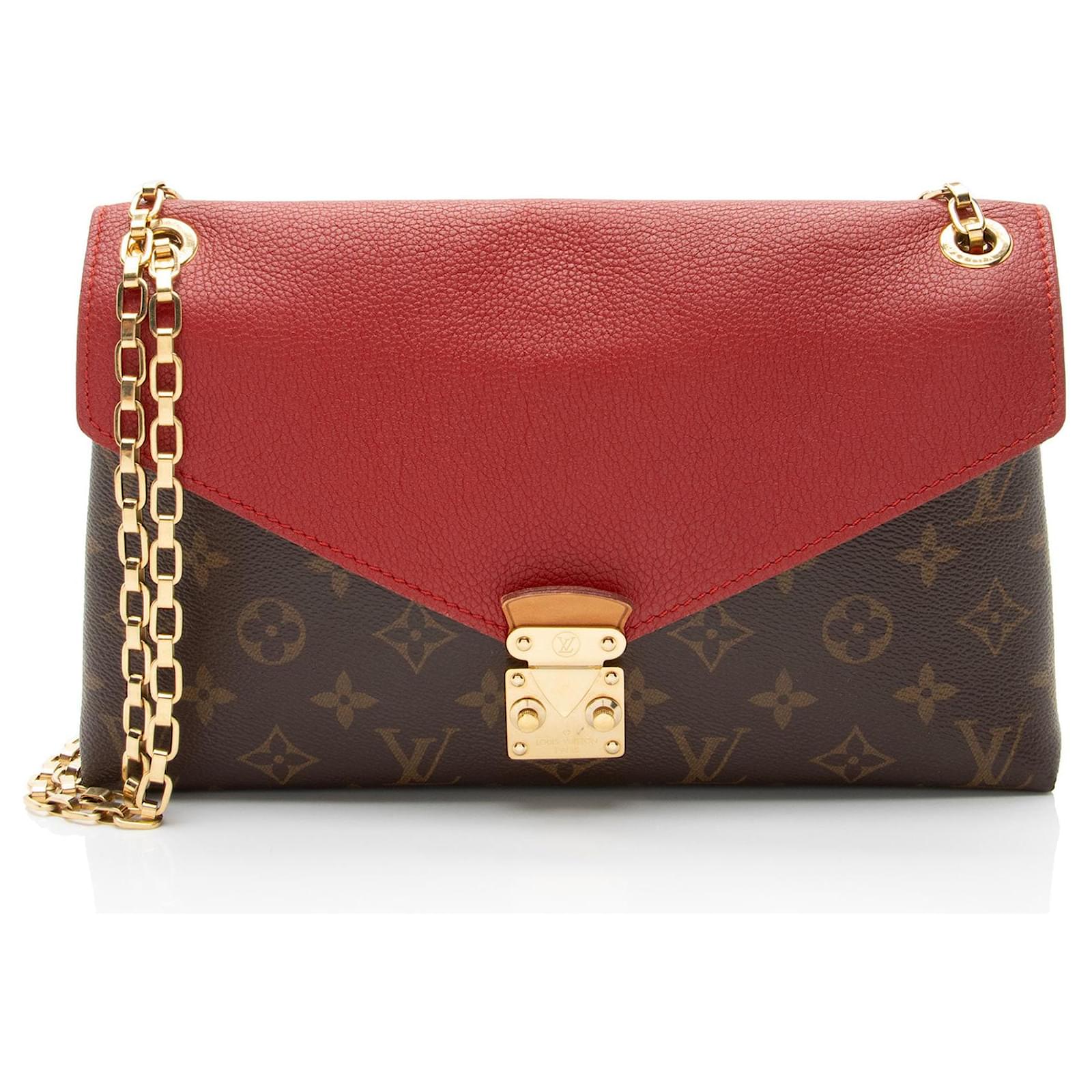 Louis Vuitton Monogram Canvas Pallas Chain Shoulder Bag Brown Leather Pony-style calfskin  ref.2323635