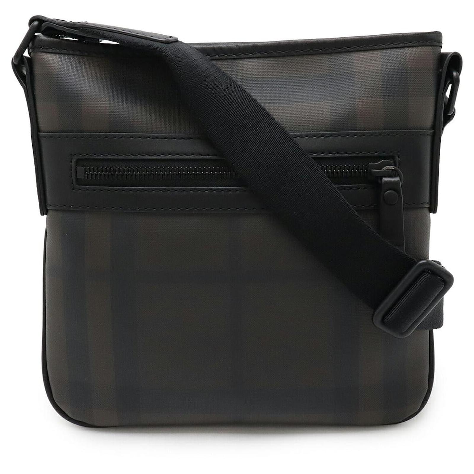 Burberry Smoked Check PVC Leather Shoulder Bag Brown Cloth  ref.2323612
