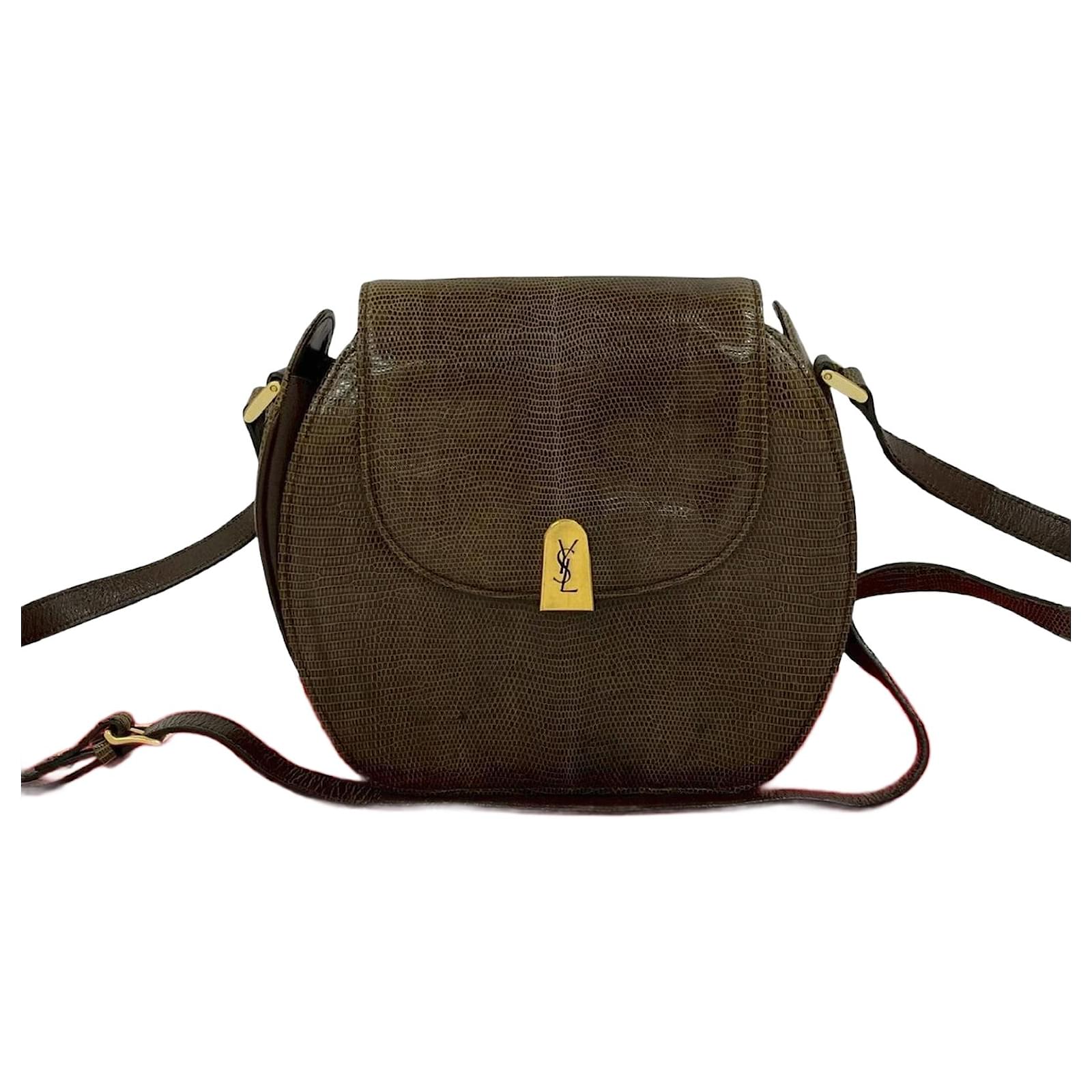 Yves Saint Laurent Leather Shoulder Bag Brown  ref.2323559