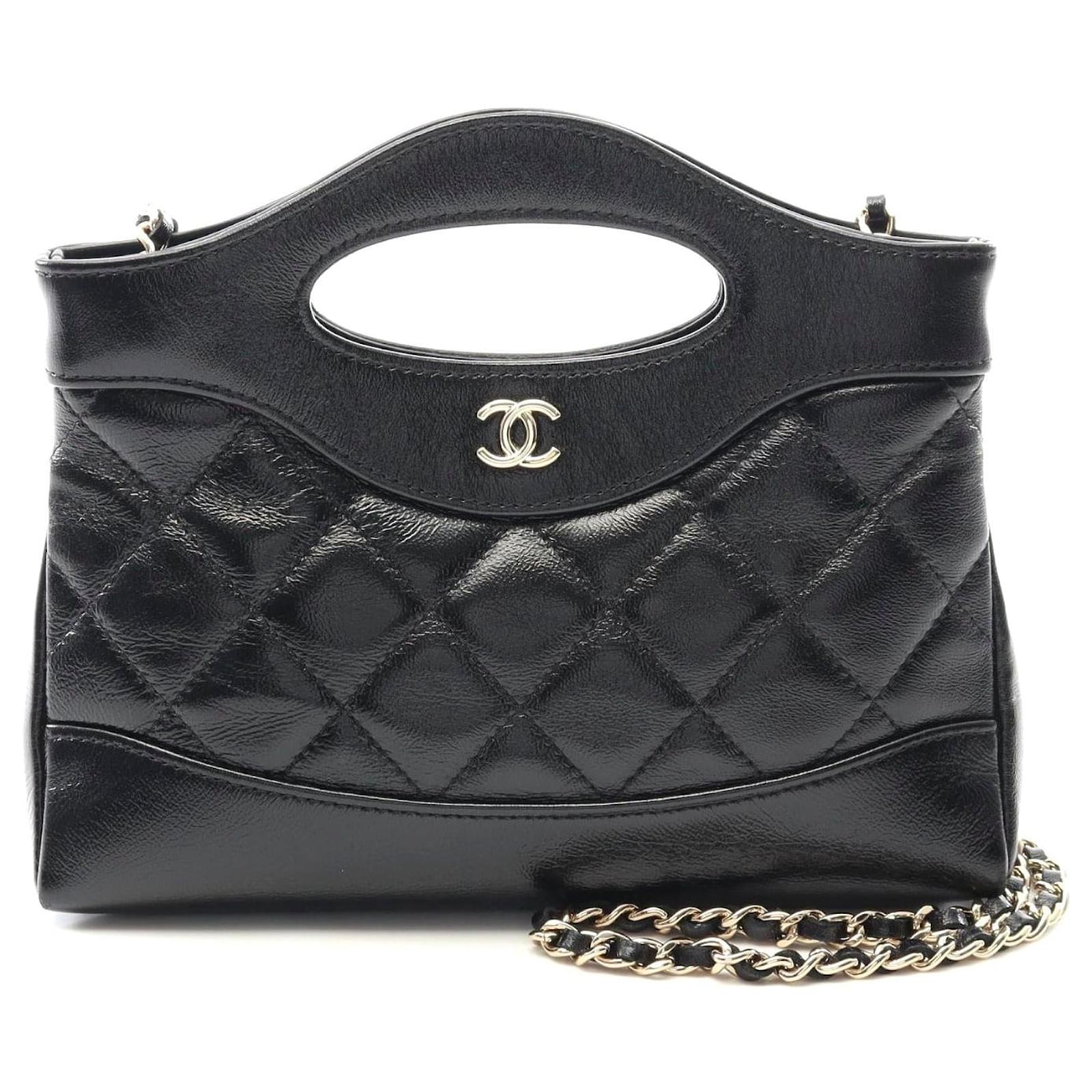 Chanel 31 Nano Leather Shoulder Bag Black Pony-style calfskin  ref.2323534