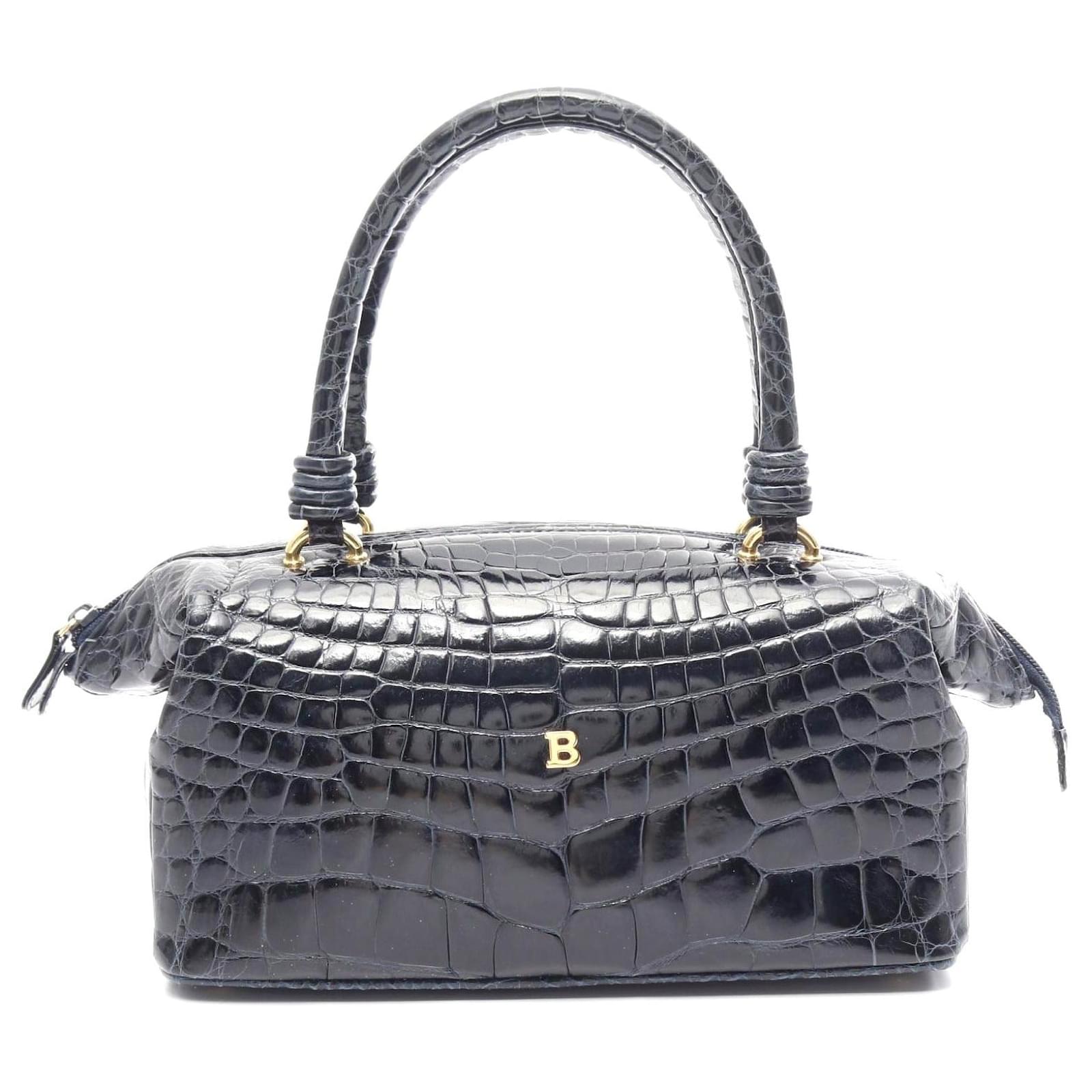 Bally Leather Handbag Navy Blue Pony-style calfskin  ref.2323527