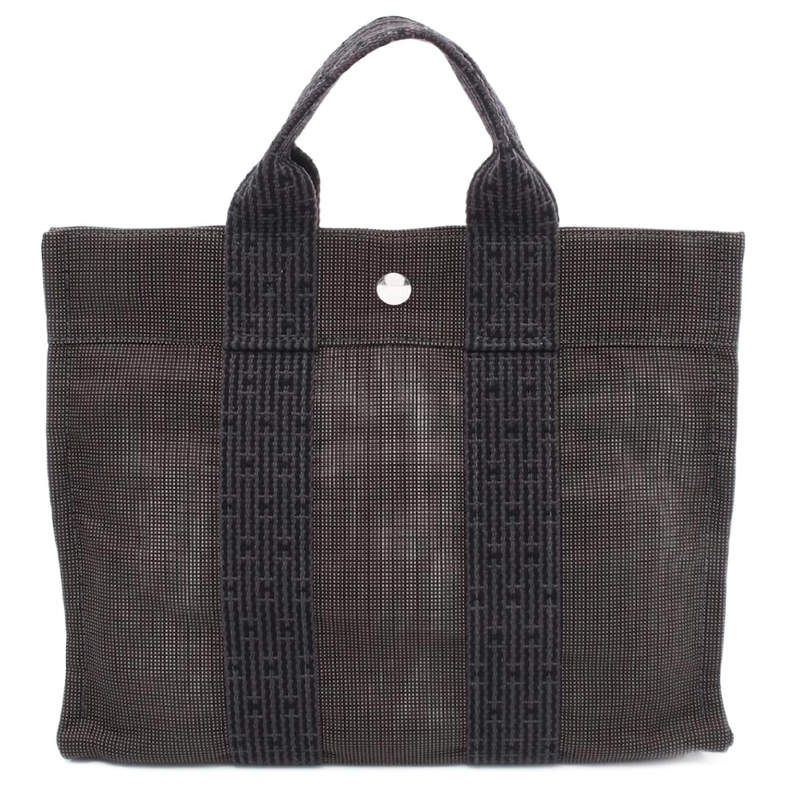 Hermès Hermes Herline PM Nylon Canvas Tote Bag Grey Cloth  ref.2323504