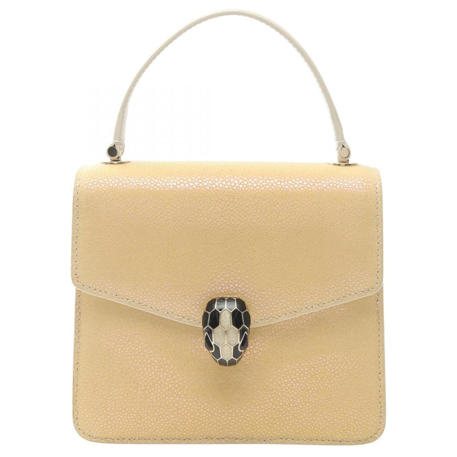 Bulgari BVLGARI Serpenti Forever Galuchat Handbag Yellow Leather  ref.2323419