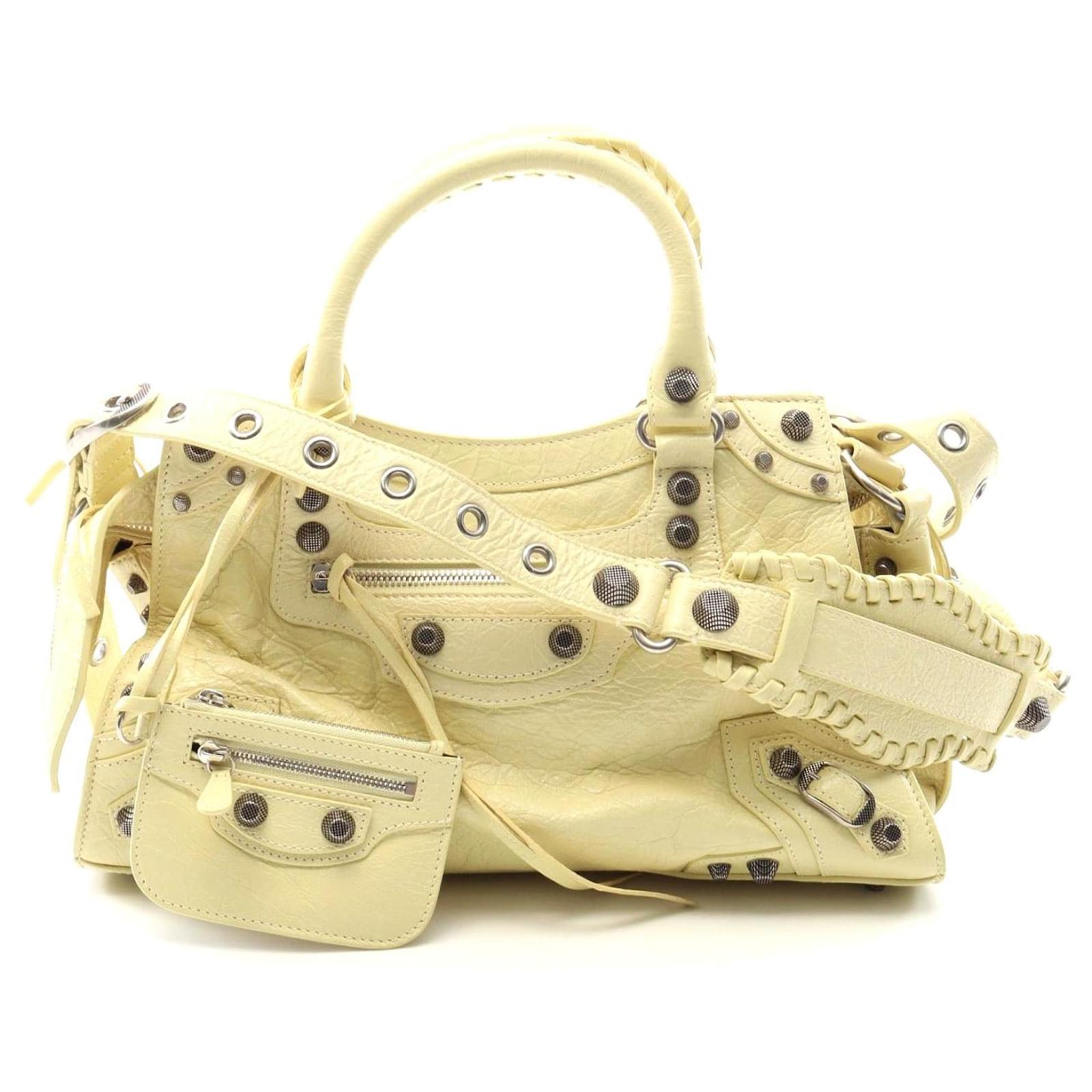 Balenciaga Neo Cagole City Leather Handbag Yellow Pony-style calfskin  ref.2323397