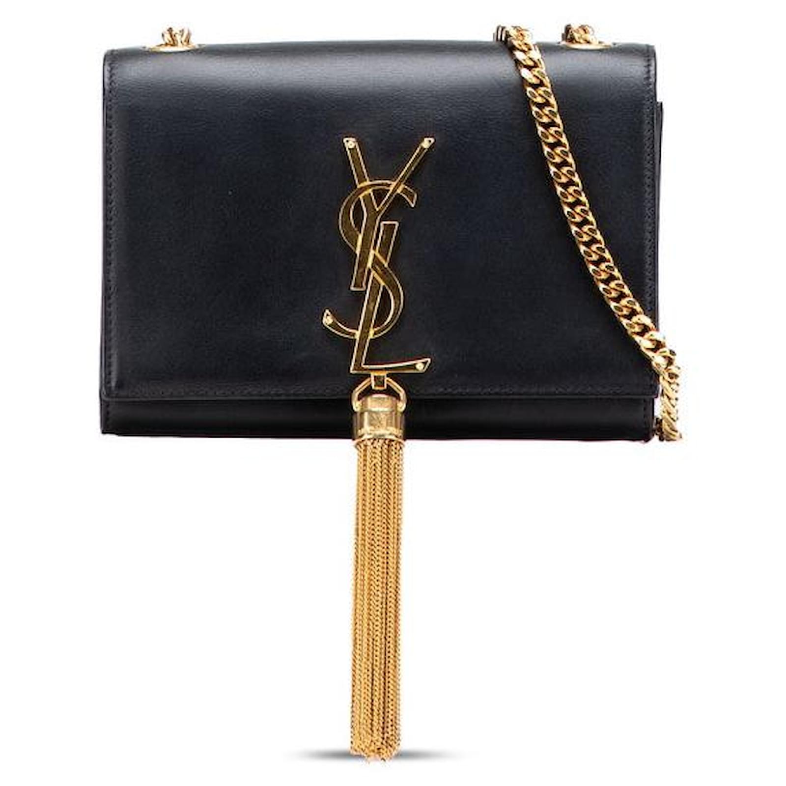 Yves Saint Laurent Saint Laurent Kate Tassel Monogram Leather Shoulder Bag Black  ref.2323377