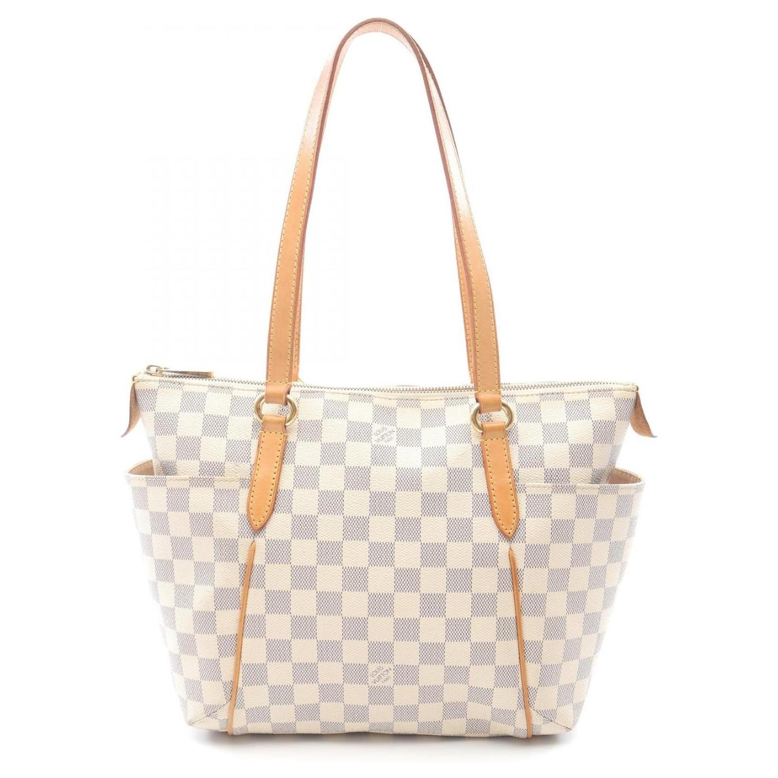 Louis Vuitton Totally PM Damier Azur Coated Canvas Tote Bag White Cloth  ref.2323332