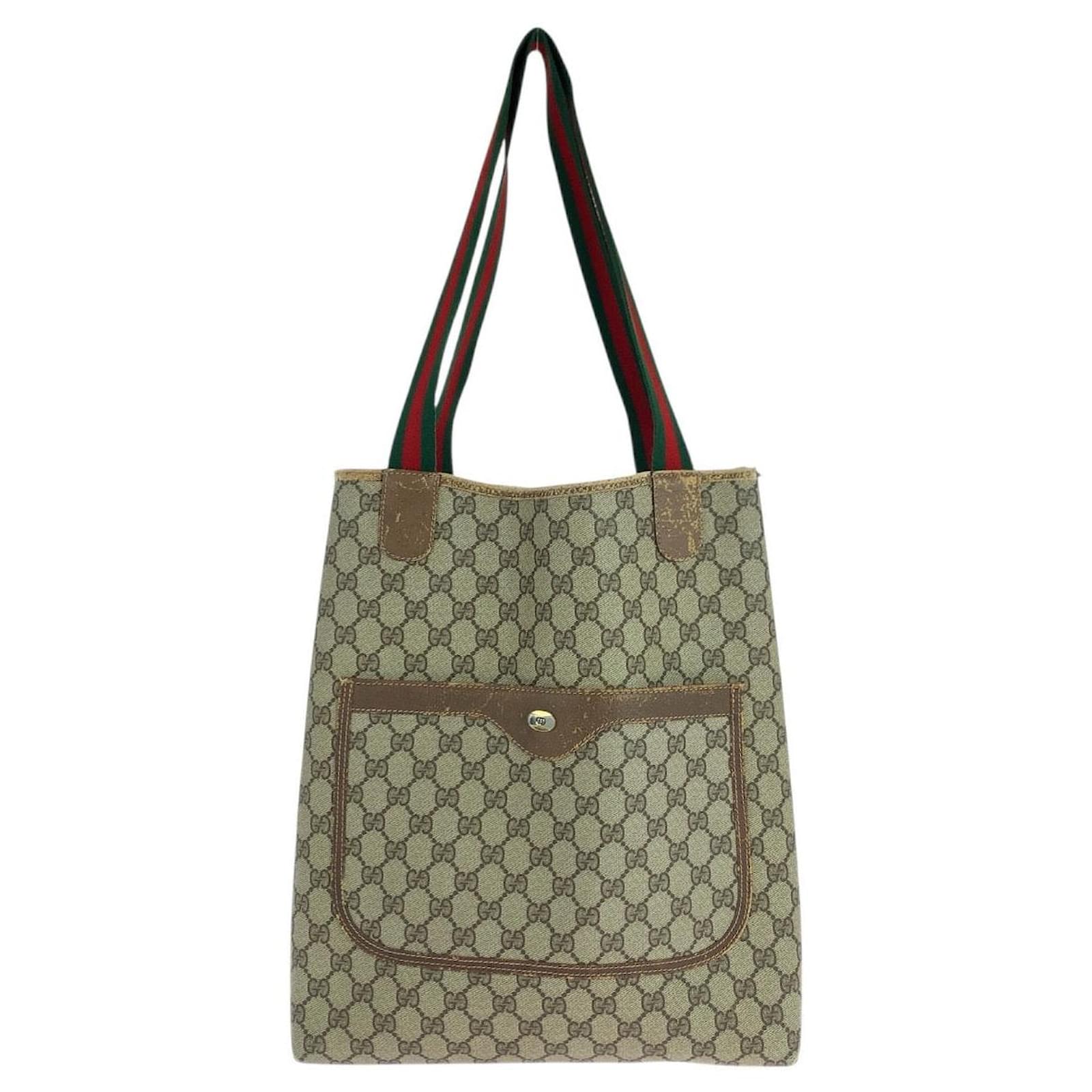 Gucci Old Gucci GG Supreme Canvas 2way Bag Brown Cloth  ref.2323245