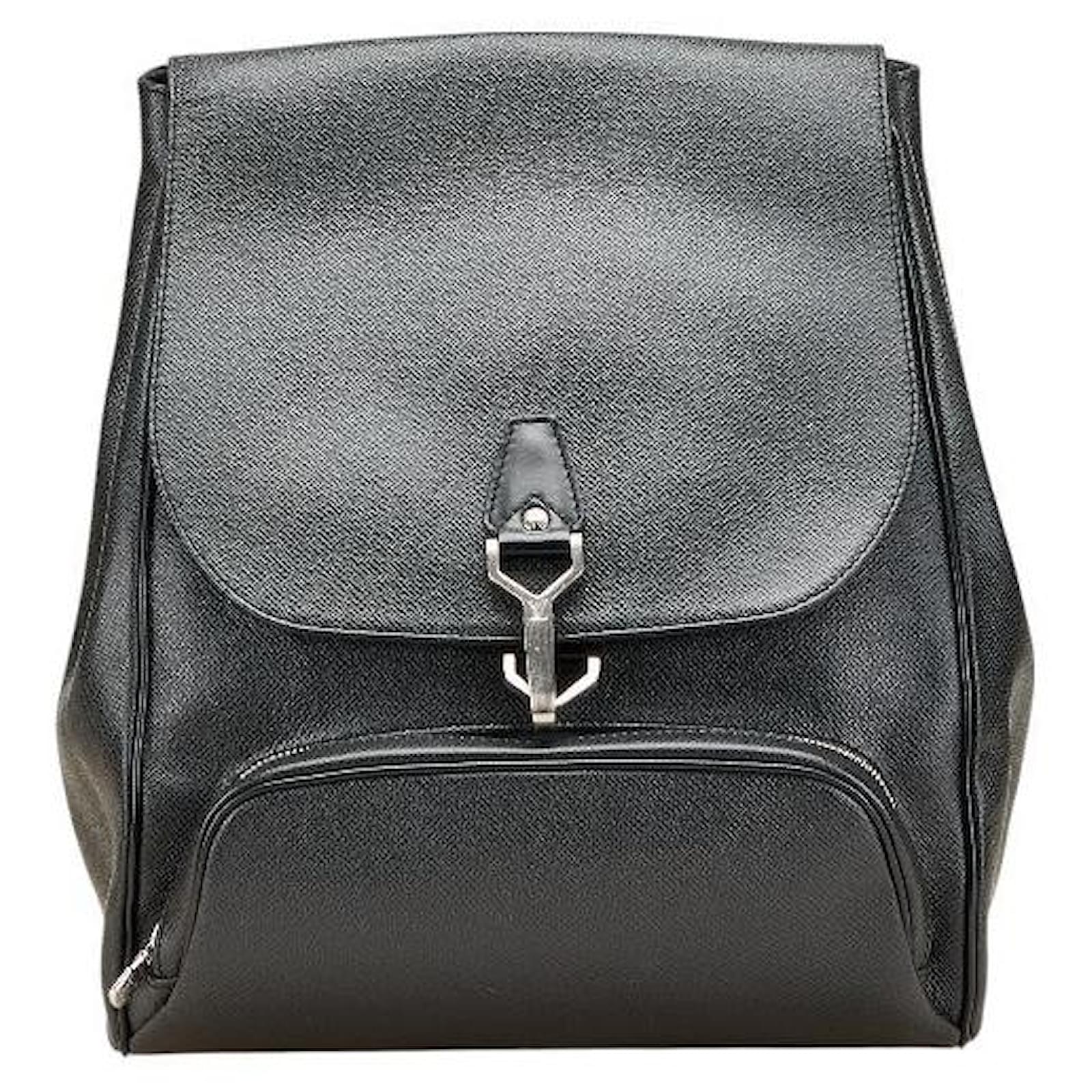 Louis Vuitton Kasia Taiga Leather Backpack Black Cloth  ref.2323220
