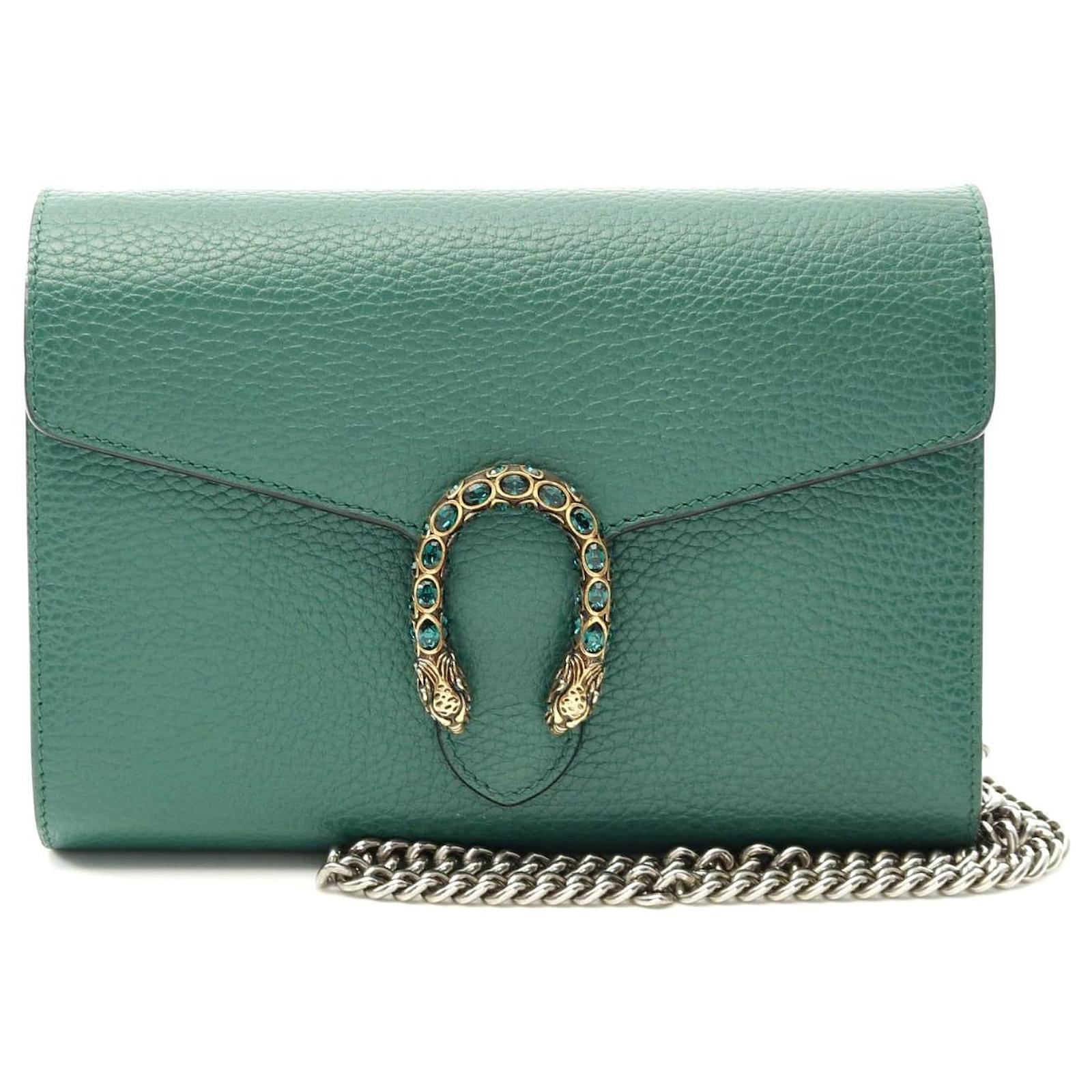 Gucci Dionysus Leather Shoulder Bag Green Pony-style calfskin  ref.2323201