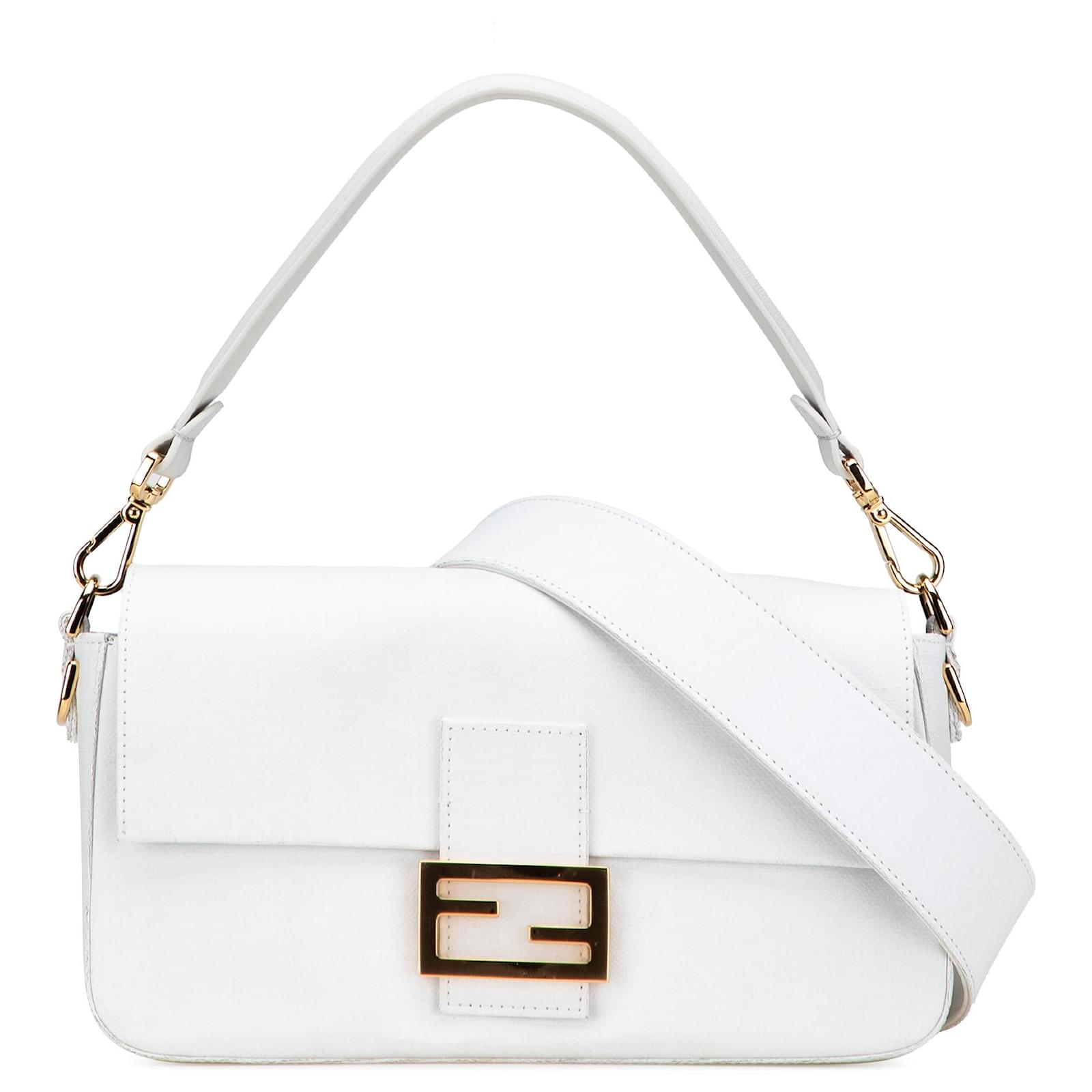Fendi White Paint Your Own Baguette Canvas Baguette with Painting Kit Cloth Cloth  ref.2320672