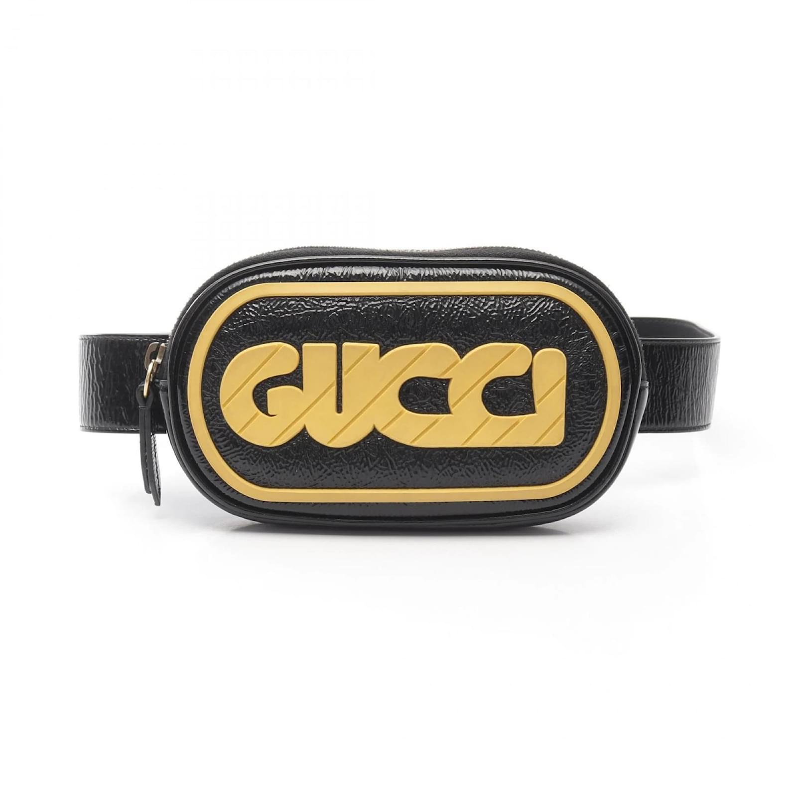 GUCCI Game Patch Belt Bag Black Patent leather  ref.2320558