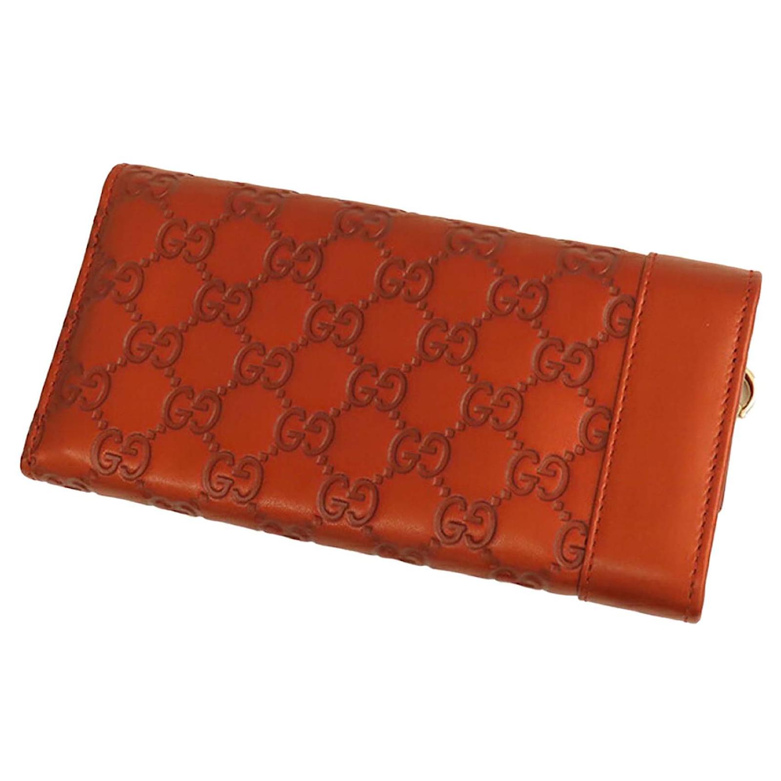 Gucci Orange Guccissima Heart Bit Long Wallet Leather Pony-style calfskin  ref.2320523