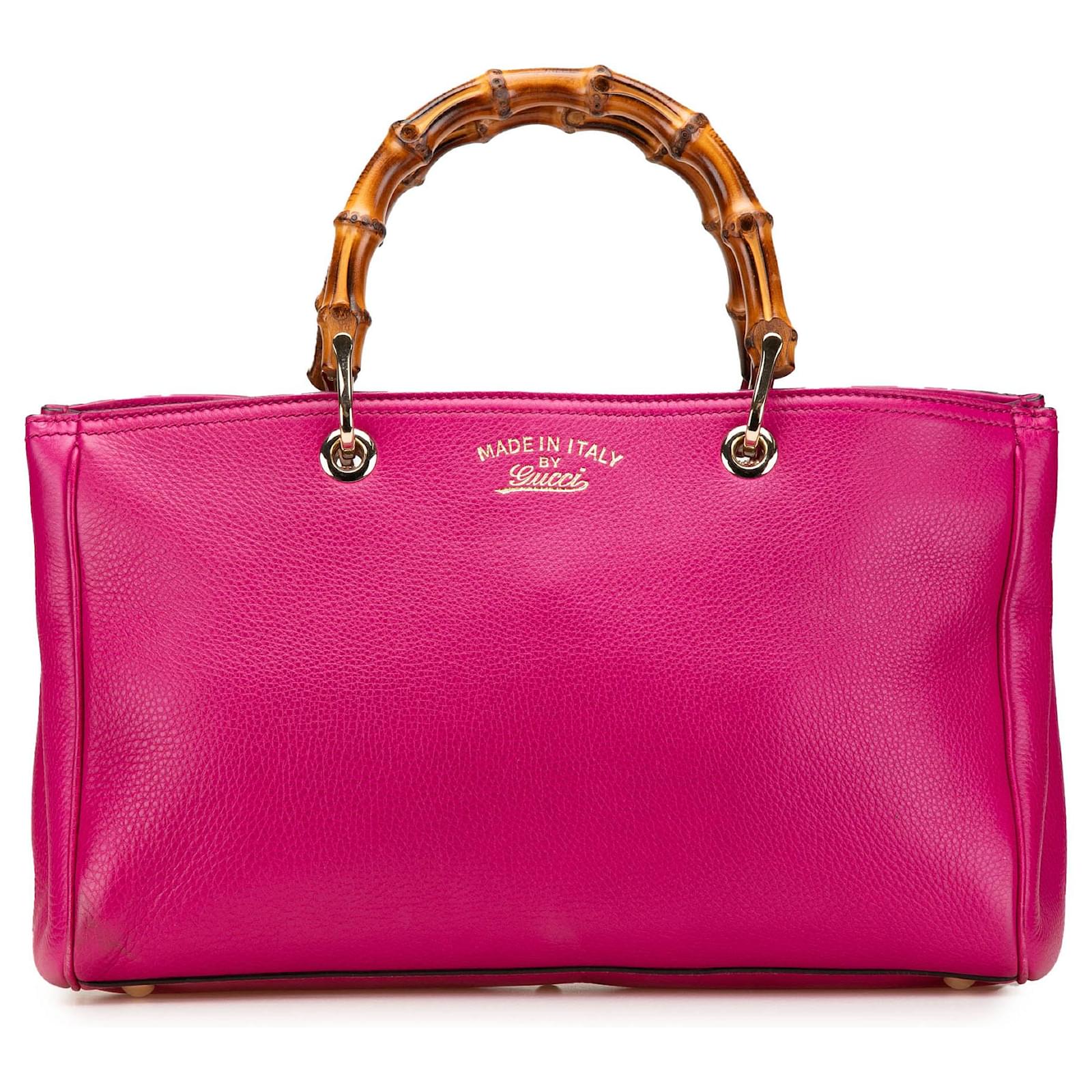 Gucci Pink Medium Calfskin Bamboo Shopper Satchel Leather Pony-style calfskin  ref.2320560