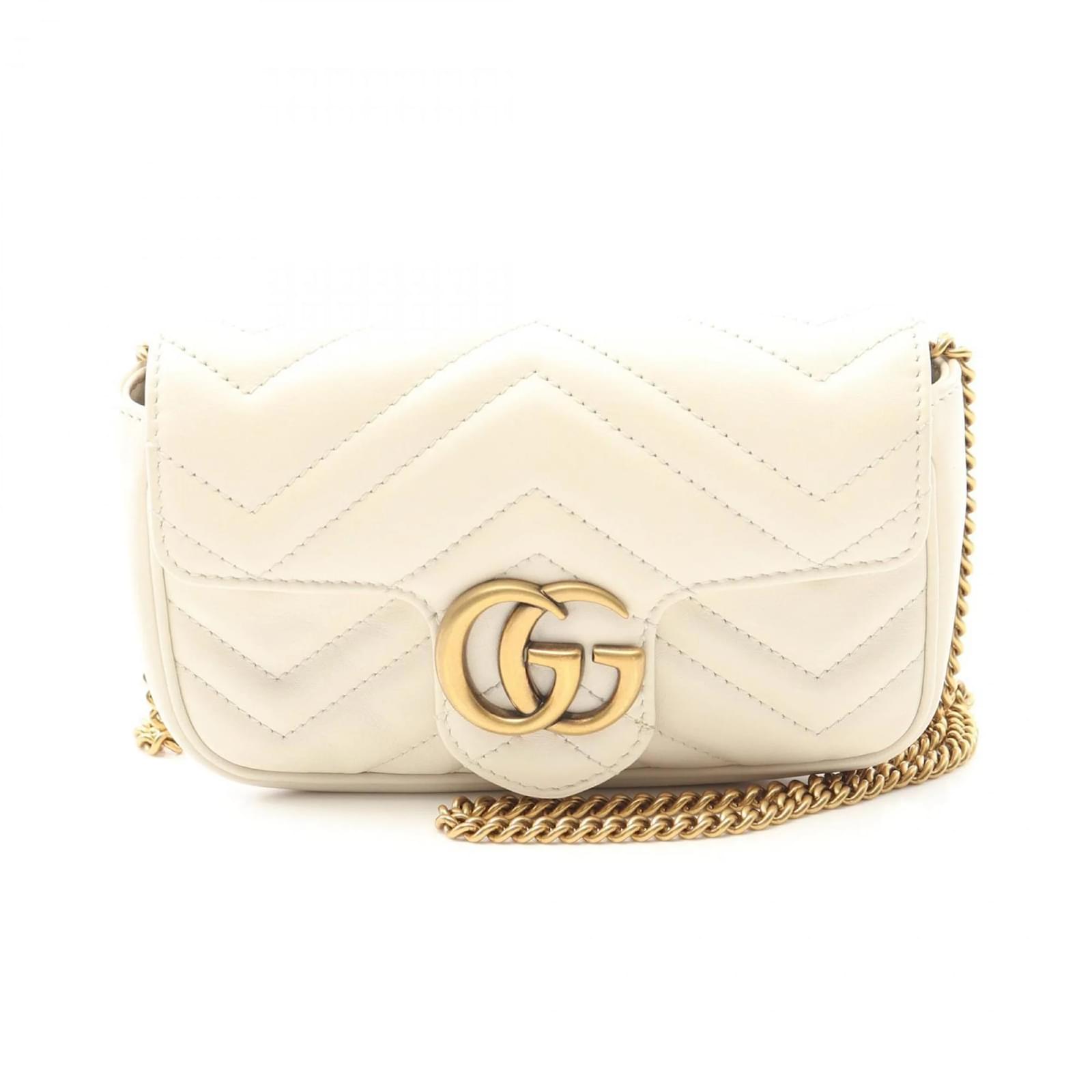 Gucci GG Marmont Super Shoulder Bag White Leather  ref.2320517