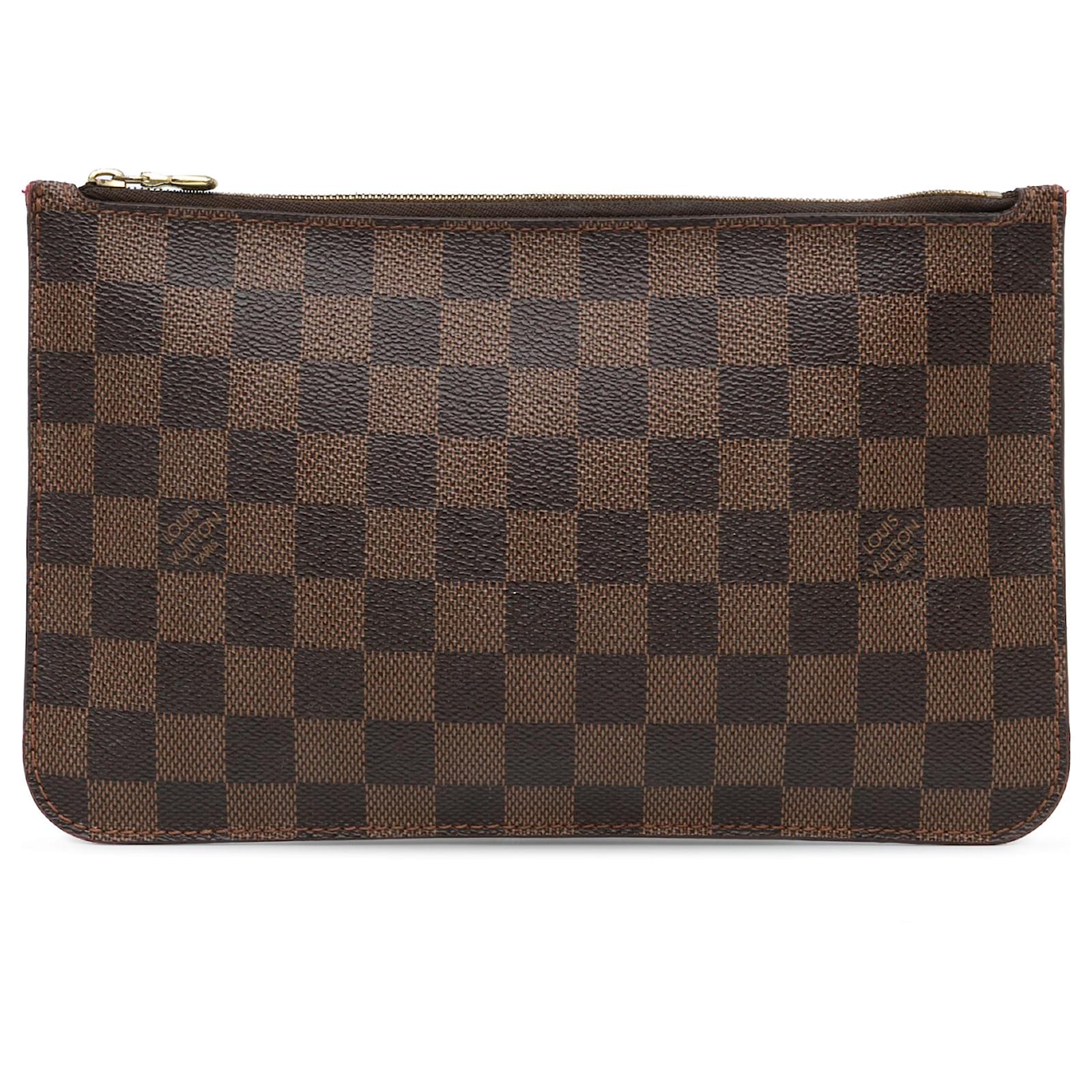 Louis Vuitton Brown Damier Ebene Neverfull Pouch Cloth  ref.1693361