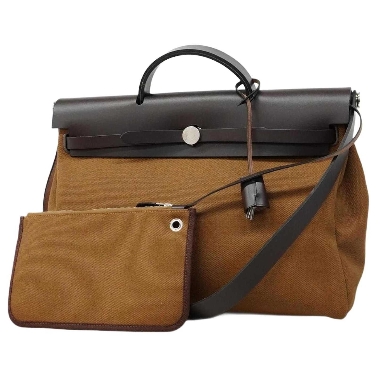Hermès Hermes Handbag Airbag Zip MM in Brown Cloth  ref.2268539