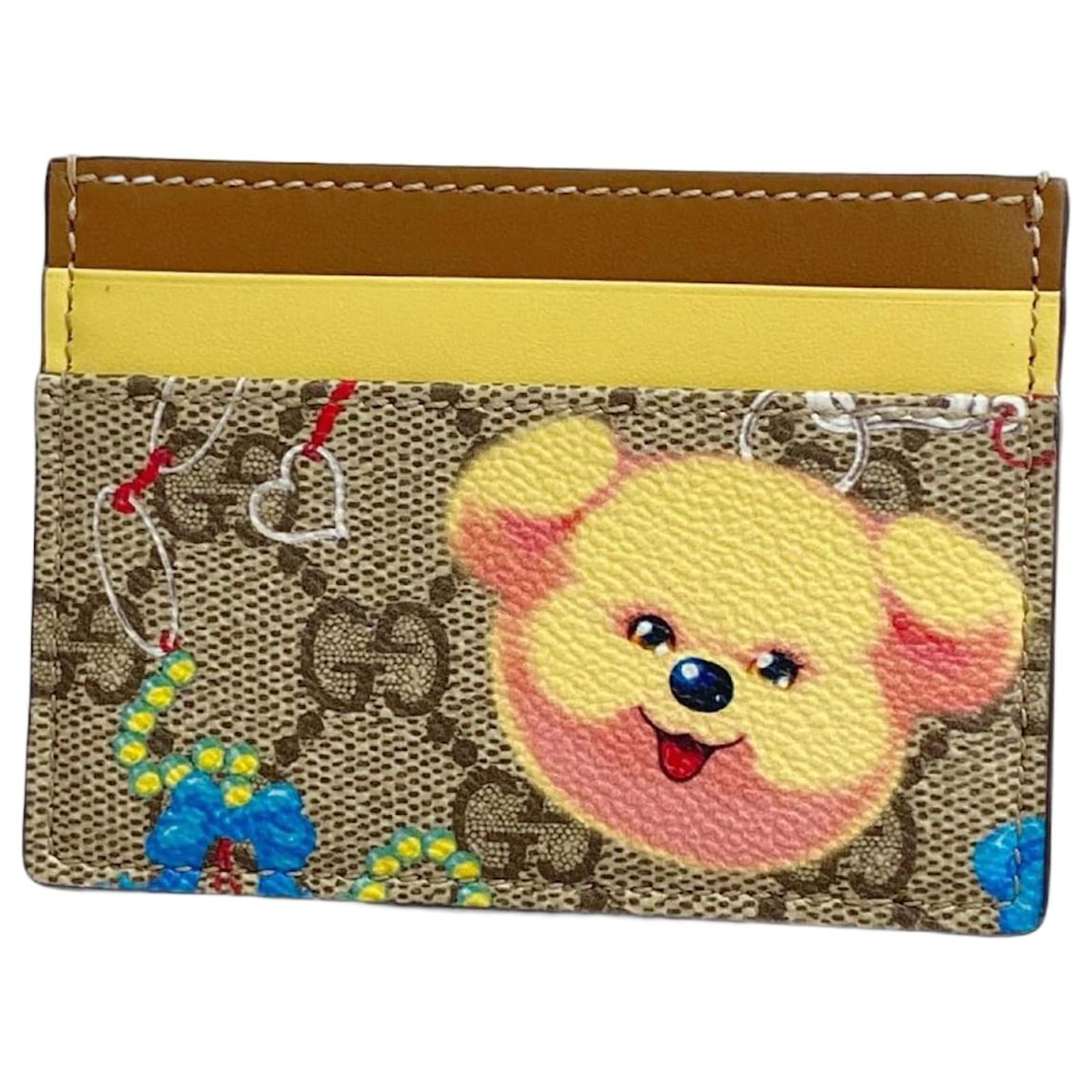 Gucci Business Card Holder in Brown and Yellow Plastic  ref.2268881