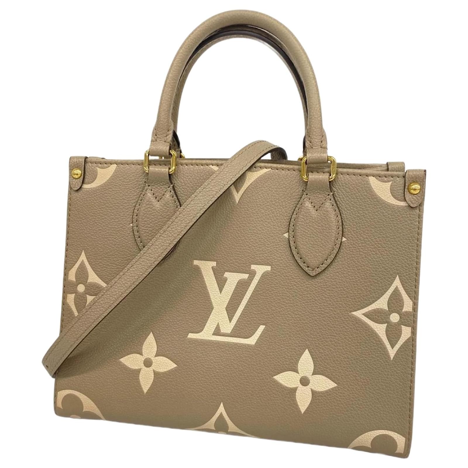 Louis Vuitton Monogram Empreinte Bicolor Handbag Grey Cream  ref.2320404