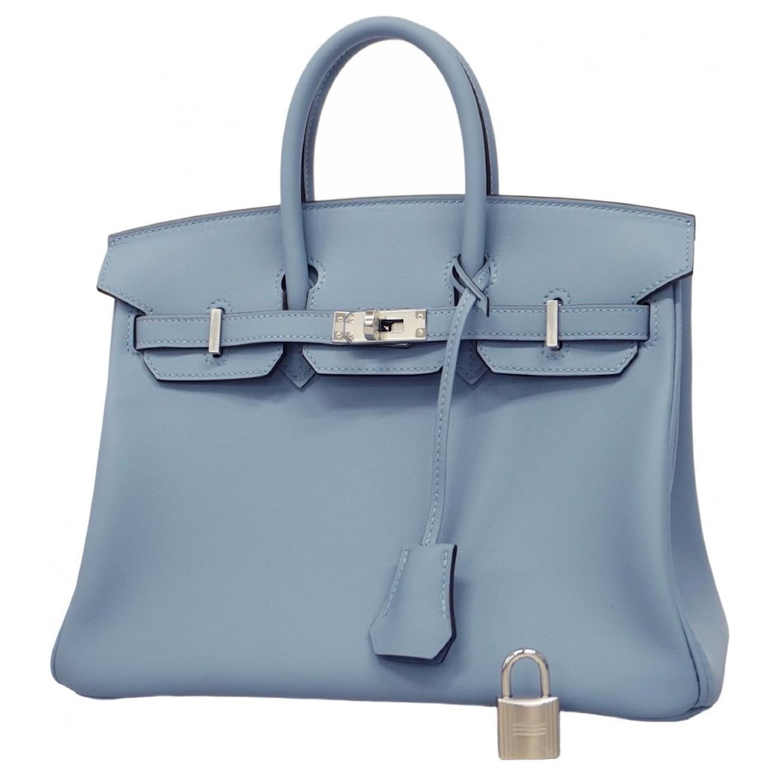 Hermès Hermes Birkin 25 Handbag in Ciel Light blue Leather  ref.1982404