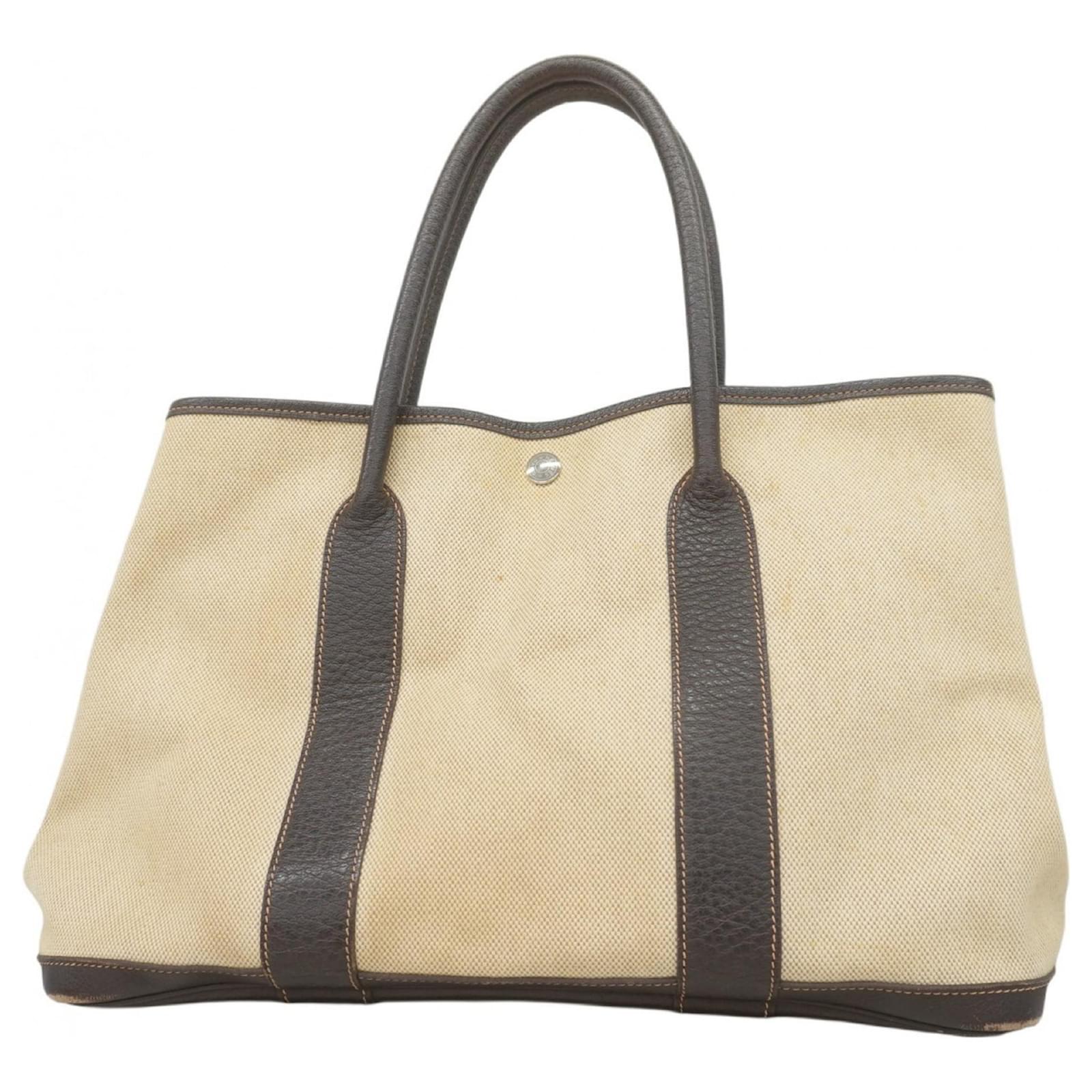 Hermès Hermes Tote Bag Garden PM Toile Ash Brown Cloth  ref.2267252