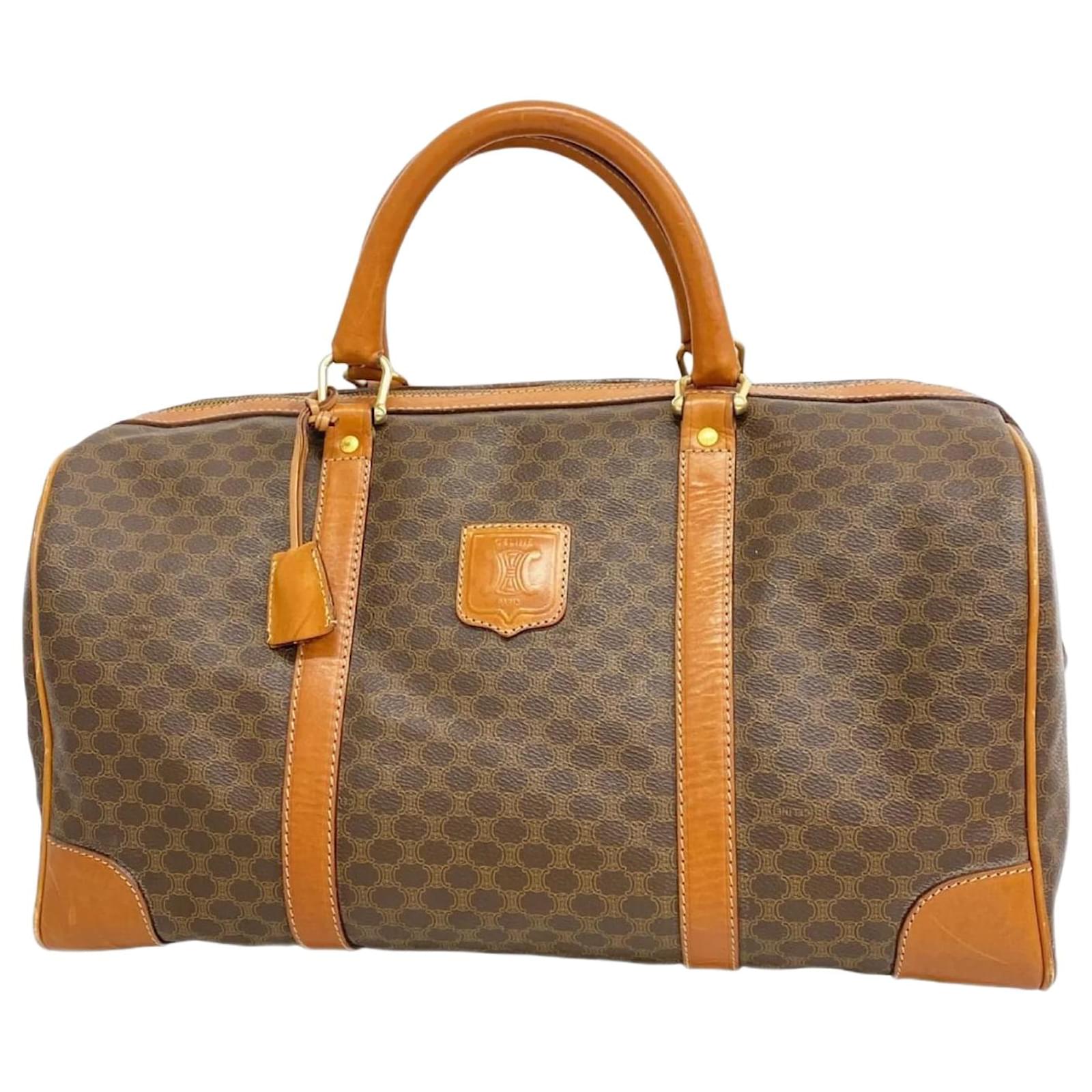 Céline Celine Boston Bag Macadam Brown Plastic  ref.2267280