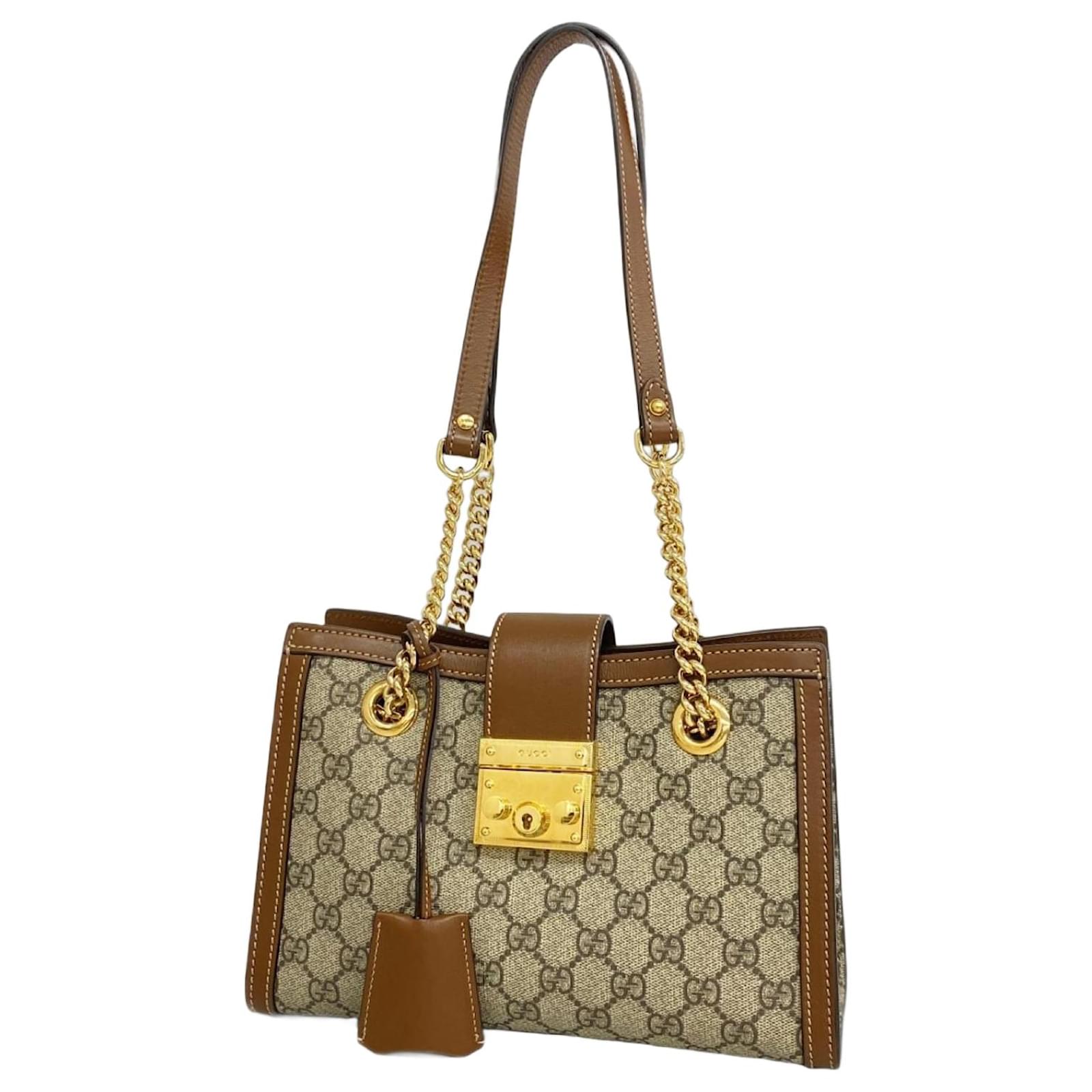 Gucci Shoulder Bag GG Supreme 498156 Brown Beige Plastic  ref.2320374