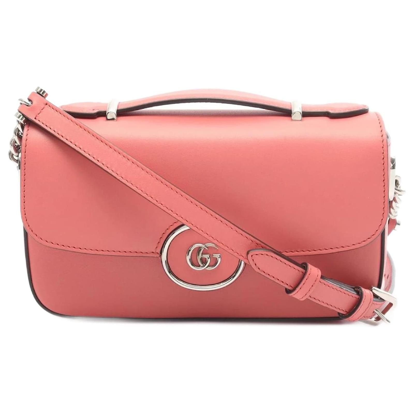 GUCCI Petit GG Shoulder Bag Pink Leather  ref.2320364