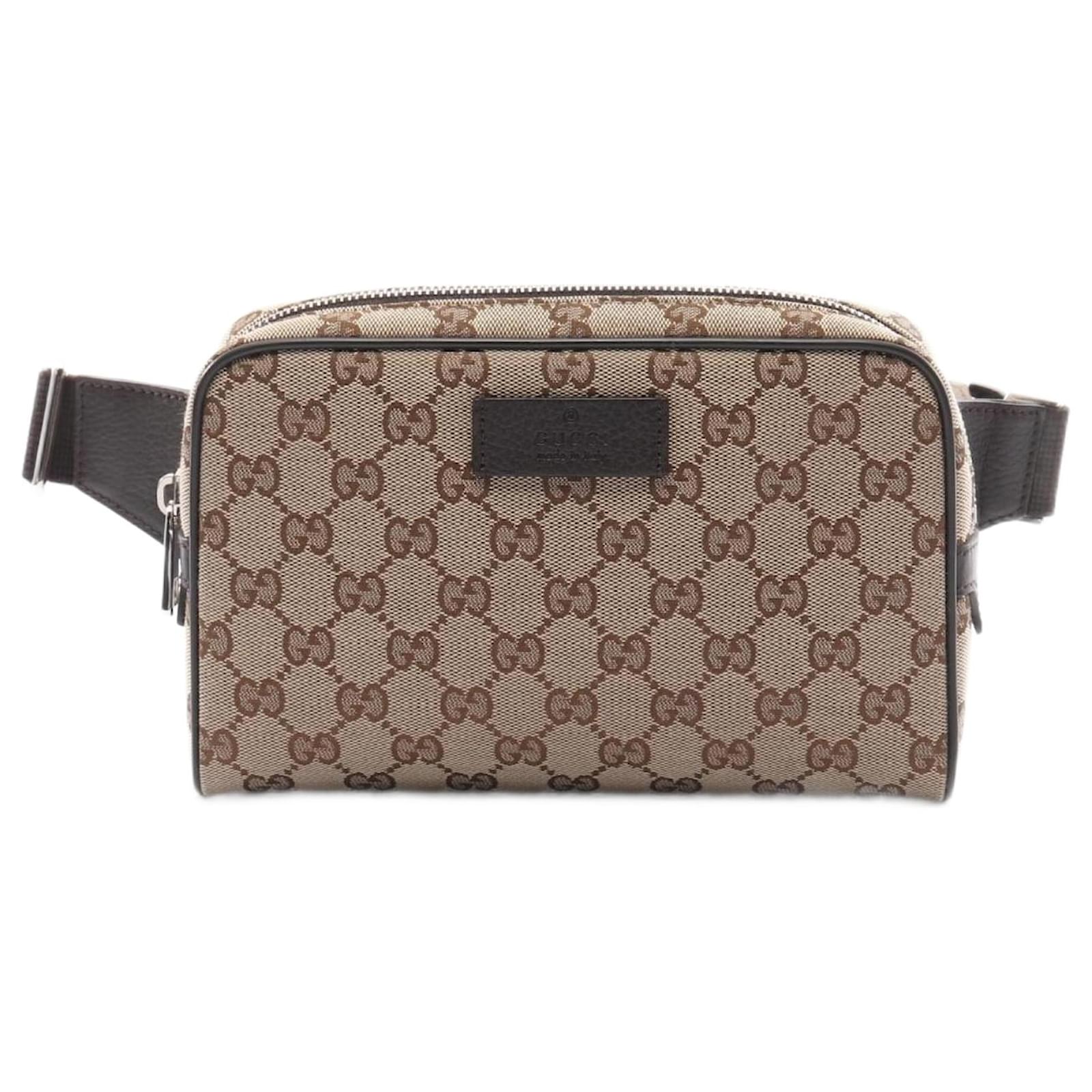 Gucci GG Canvas Waist Bag Brown Beige Leather Cloth  ref.2320355