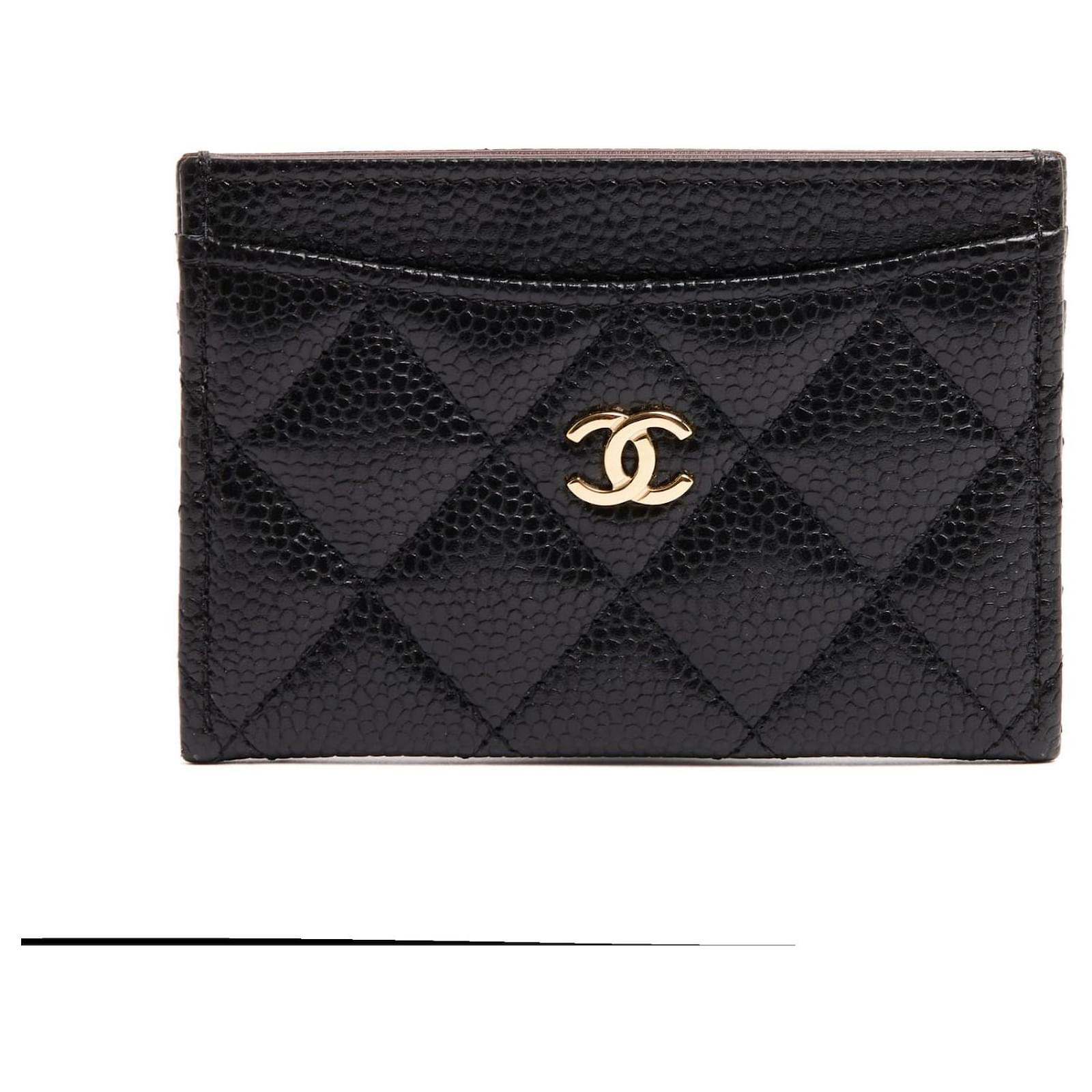 Chanel Classic Card Holder Black Leather Golden CC Card Holder Wallet Pristine  ref.2319853