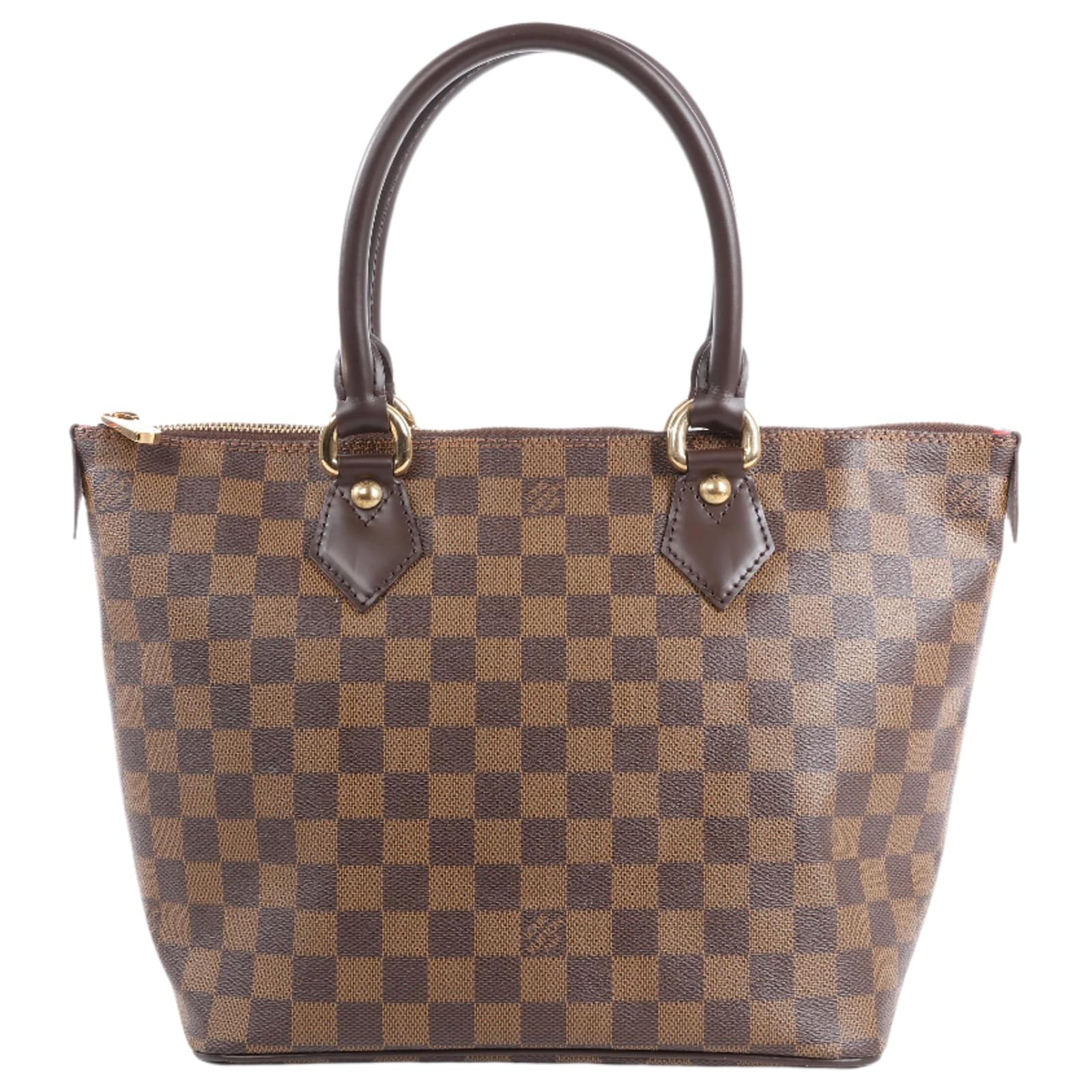 Louis Vuitton Damier Ebene Saleya PM Handbag N51183 Beige Leather  ref.2320222
