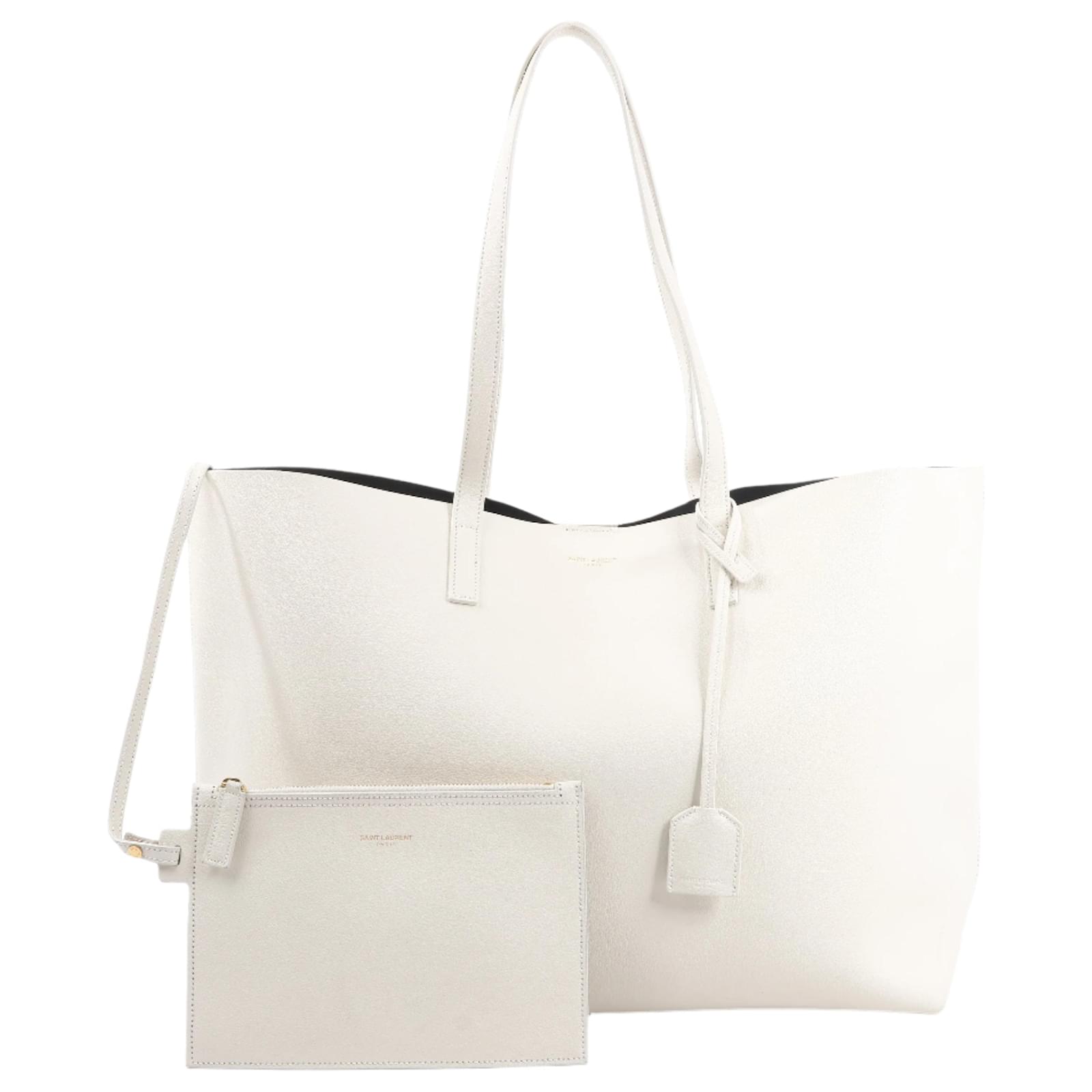 Saint Laurent Paris Sac Shopping Leather Shoulder bag in Ecru 394195 Beige  ref.2320206