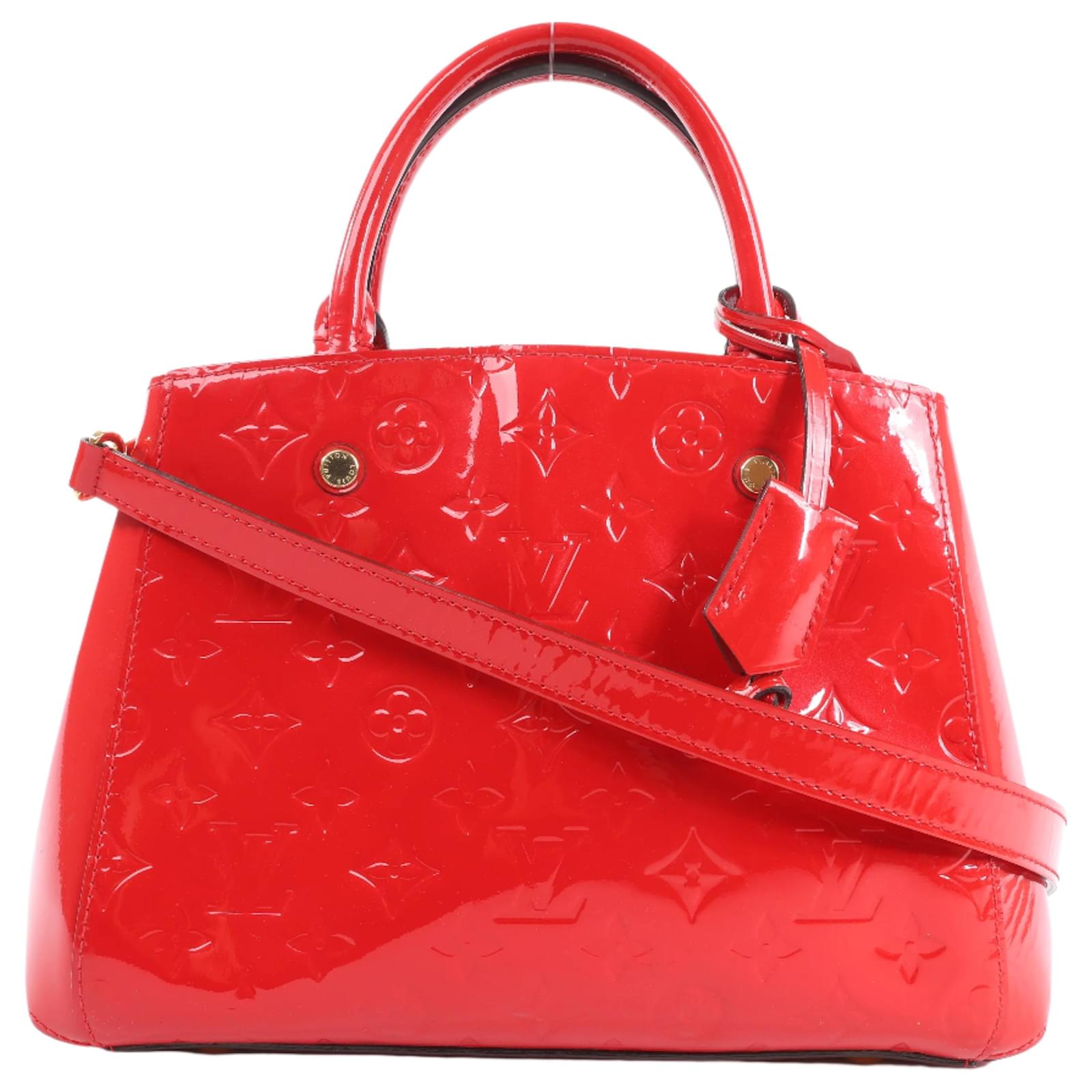 Louis Vuitton Vernis Montaigne BB Handbag in Red M50170 Leather  ref.2320186