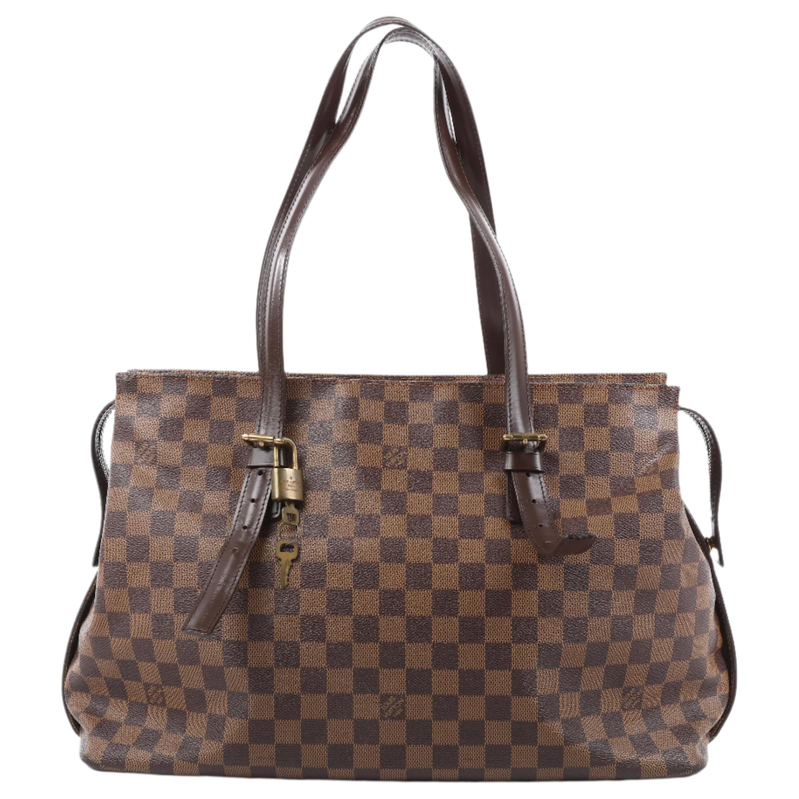 Louis Vuitton Damier Ebene Chelsea Shoulder Bag N51119 Brown Leather  ref.2320146