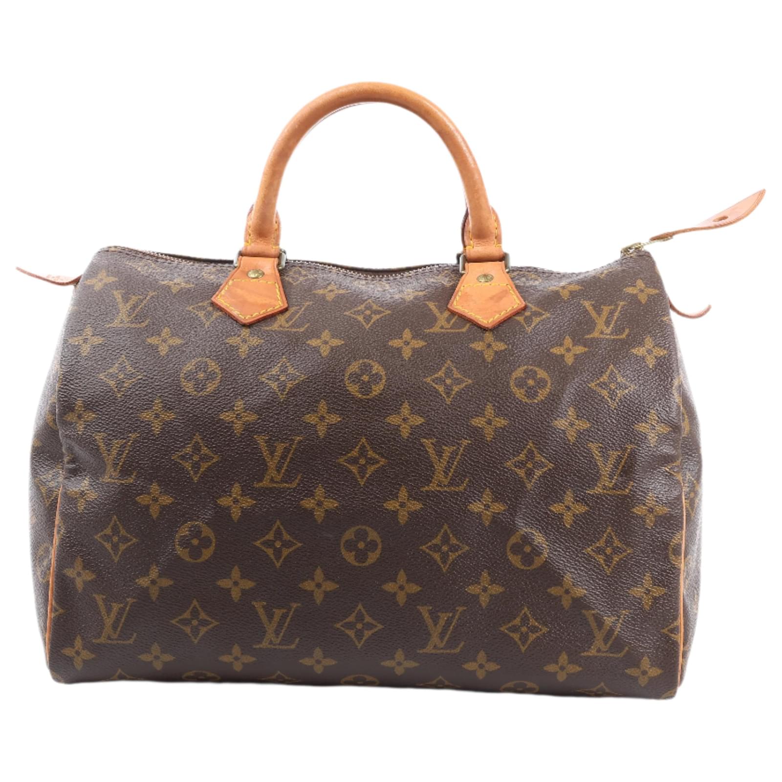 Louis Vuitton Monogram Speedy 30 Handbag M41526 Brown Leather  ref.2320009