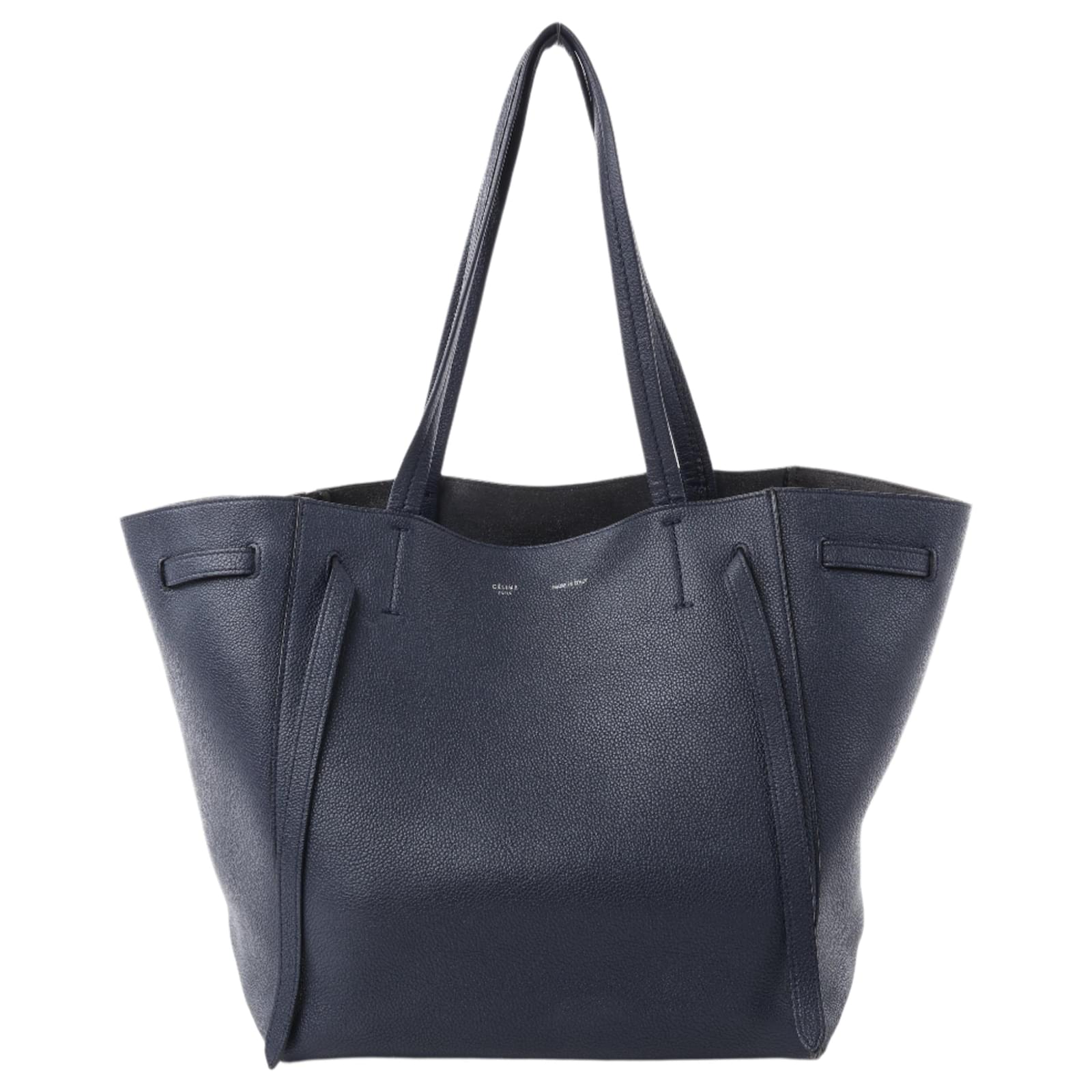 Céline CELINE Hippo Phantom Small Cabas Tie Shoulder bag in Navy Blue Leather  ref.2320000