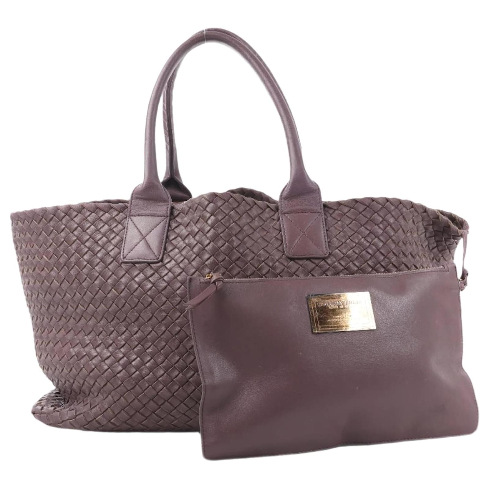 Bottega Veneta Intrecciato Cabat MM Leather Tote in Dusty Rose Taupe Purple  ref.2319963