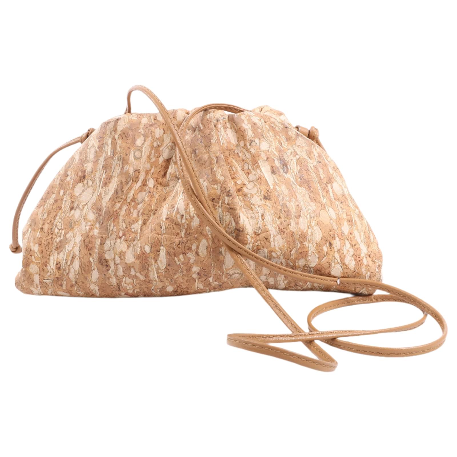 Bottega Veneta Mini The Pouch 20 Cork Crossbody bag in Beige Brown Synthetic  ref.2319857