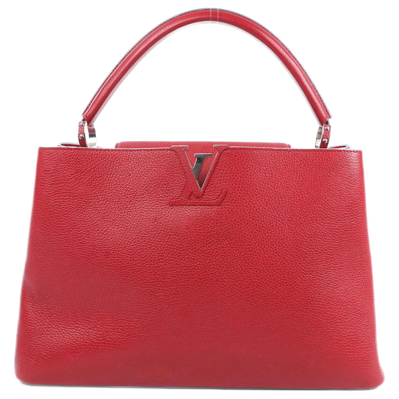 Louis Vuitton Parnassea Capucines GM Handbag in Red M48871 Beige Leather  ref.2319811