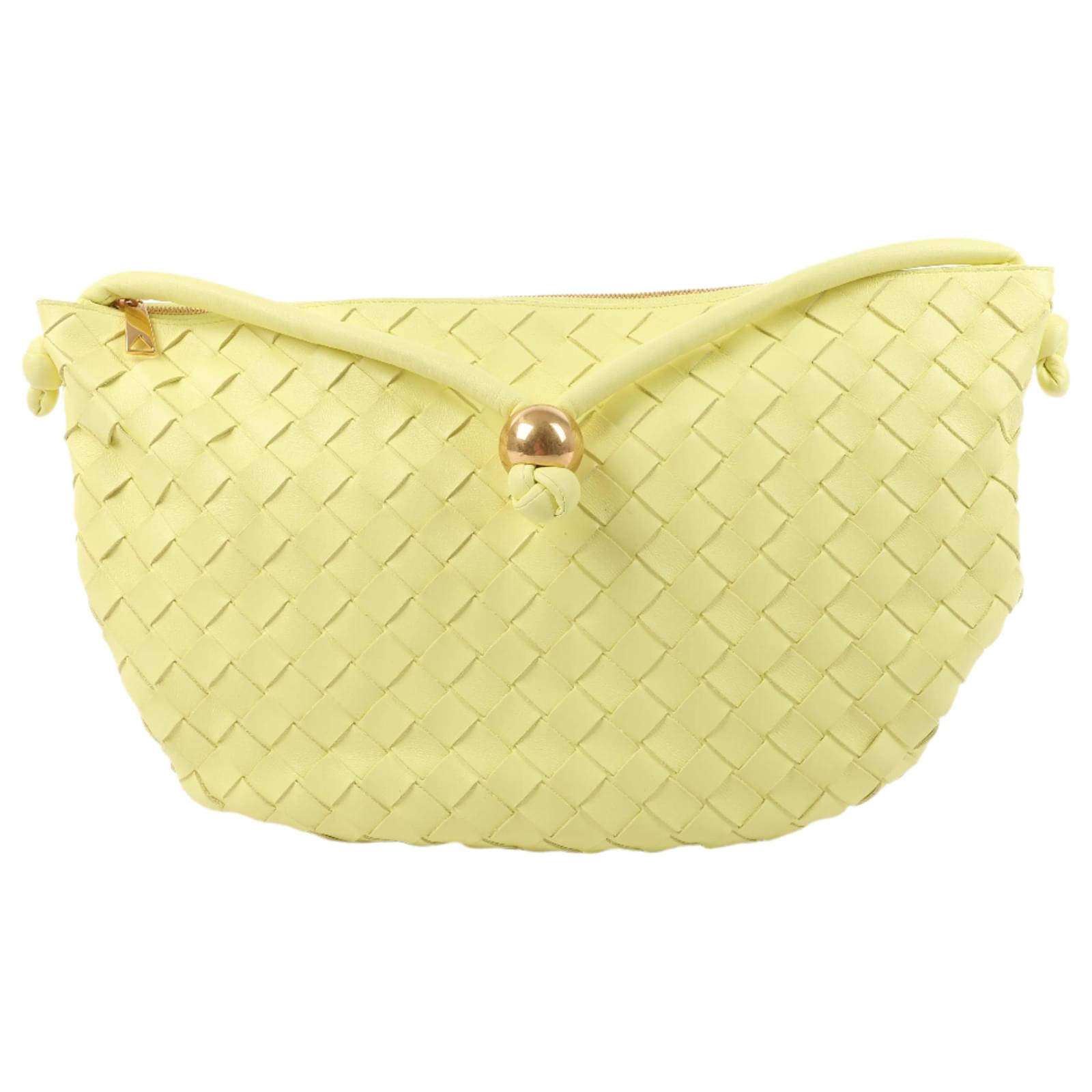 Bottega Veneta Intrecciato Medium Turns Pouch Leather Shoulder bag in Yellow  ref.2319767