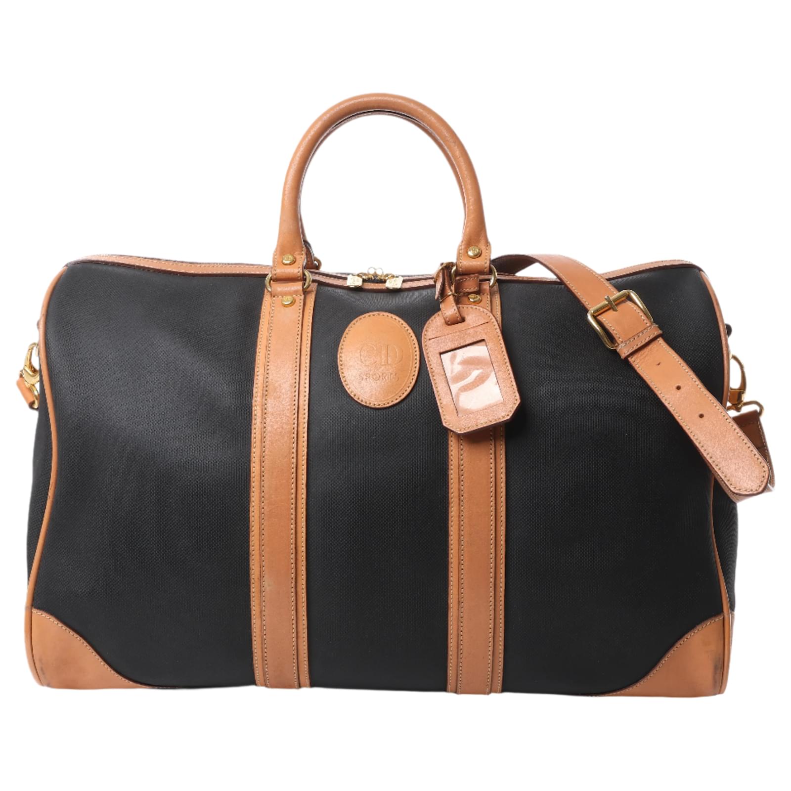 Christian Dior Boston PVC 2way Travel Bag in Black Cloth  ref.2319761