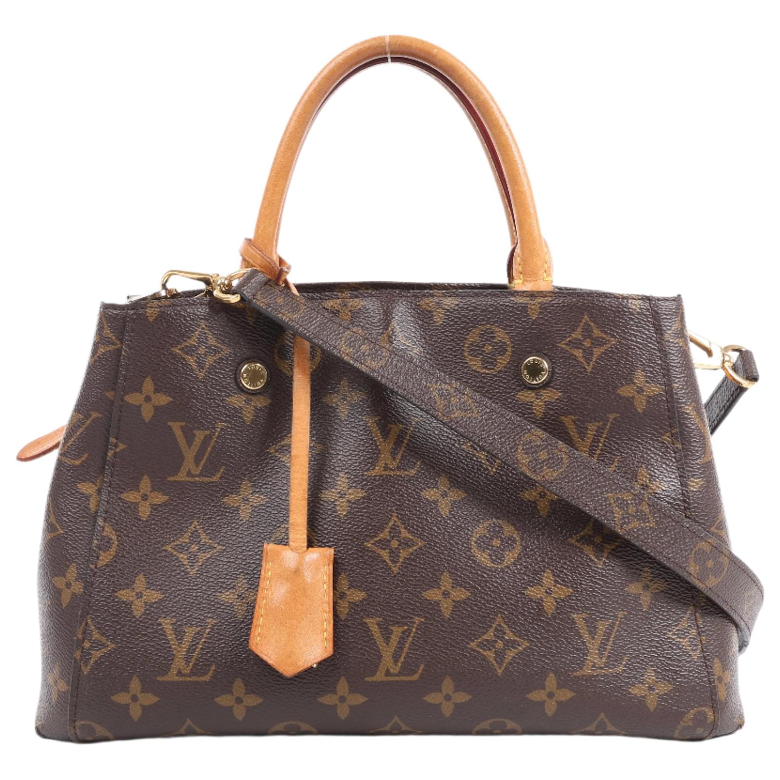 Louis Vuitton Monogram Montaigne BB 2Way Handbag M41055 Dark red Leather  ref.2319656