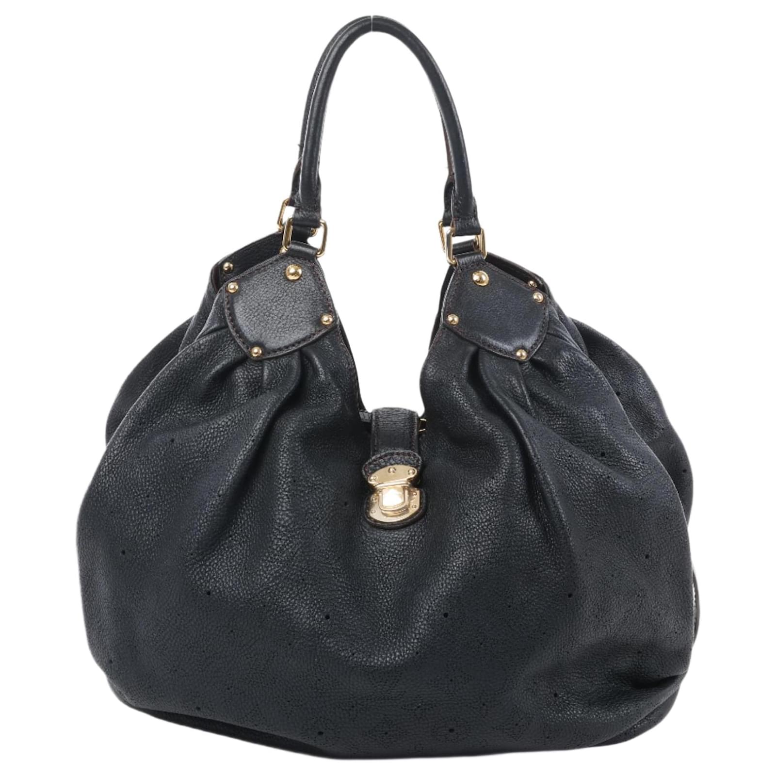 Louis Vuitton Mahina Leather Lunar L Handbag in Black M95765 Brown  ref.2319649
