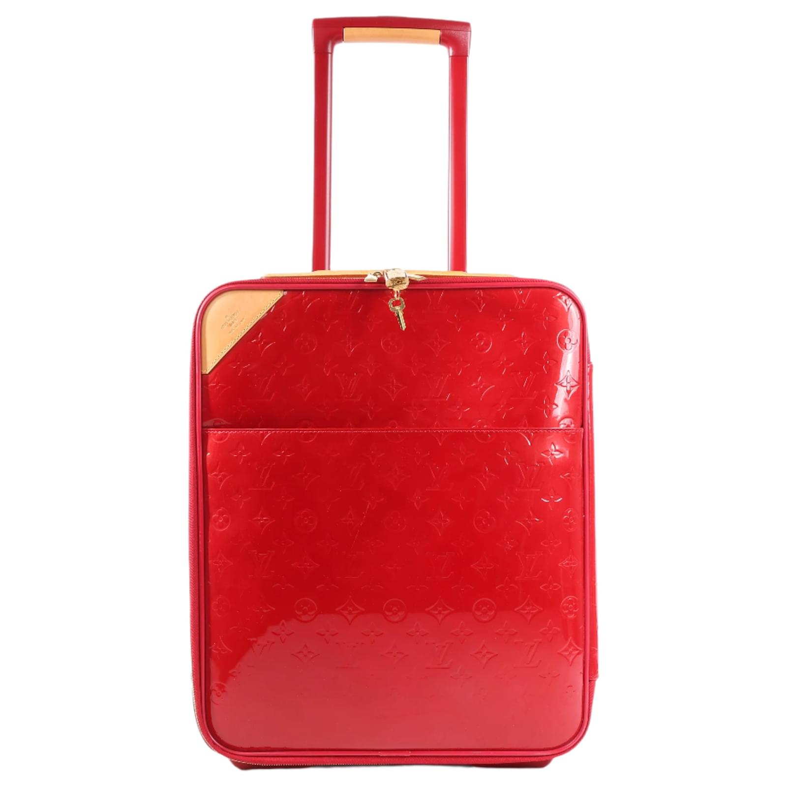 Louis Vuitton Vernis Suitcase Pegase 45 Travel Bag in Red M91278 Leather  ref.2319645