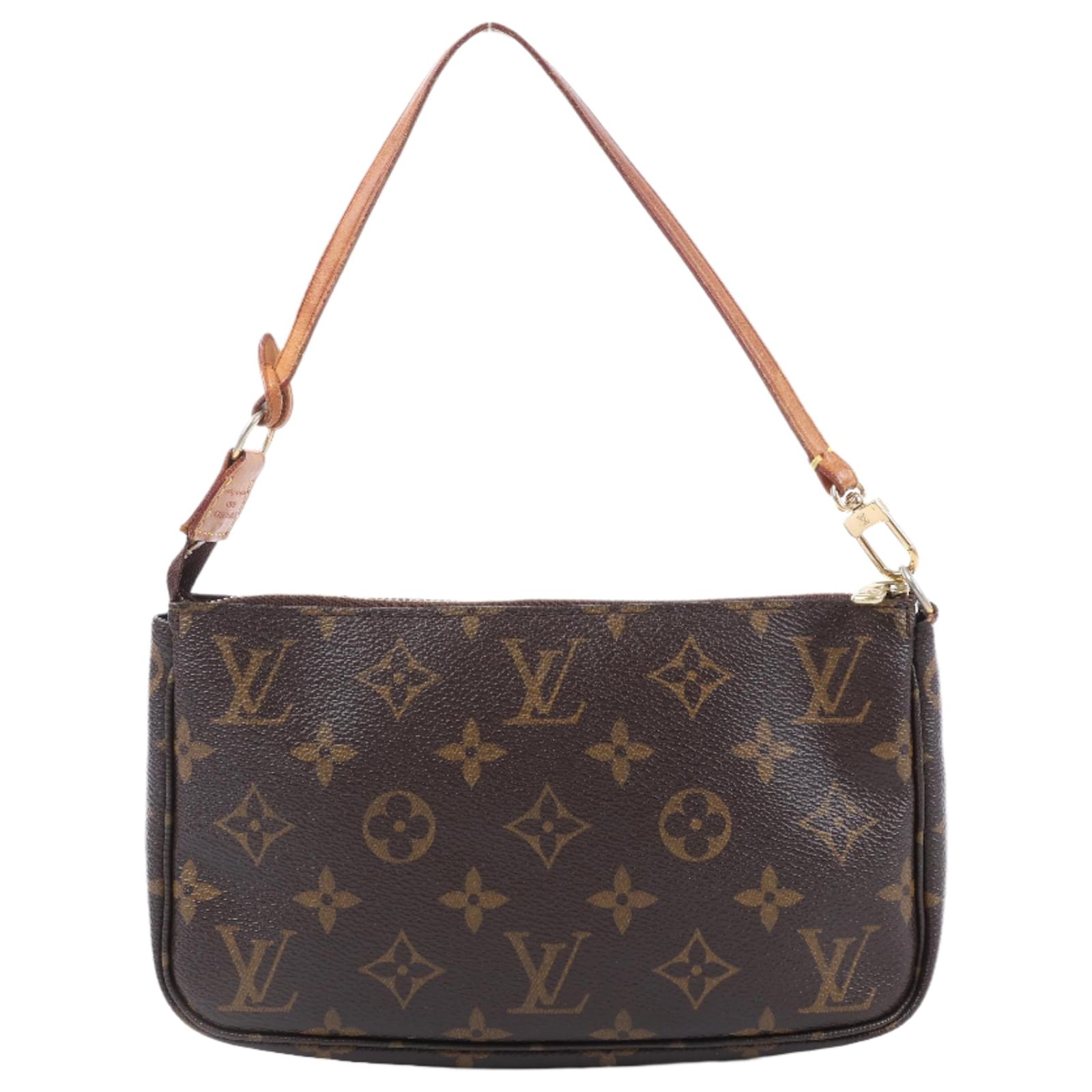 Louis Vuitton Monogram Canvas Pochette Accessoires Handbag M51980 Brown Leather  ref.2319634