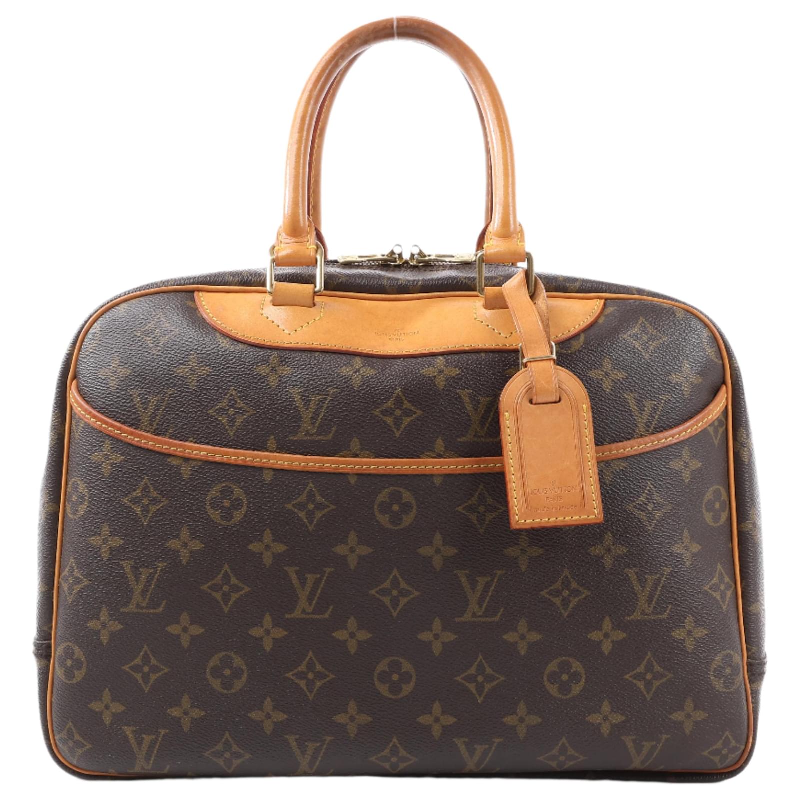 Louis Vuitton Monogram Canvas Deauville Handbag M47270 Brown Leather  ref.2319632