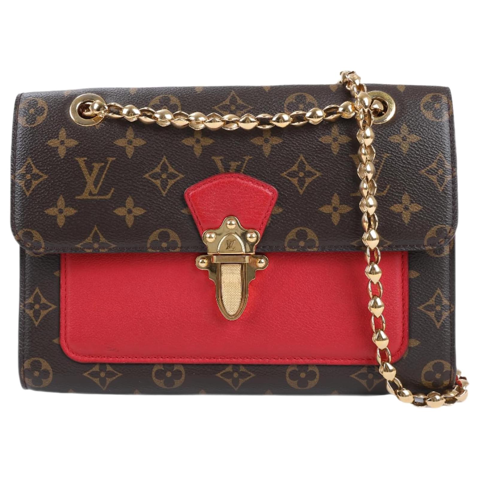 Louis Vuitton Monogram Victoire Shoulder Bag in Red M41731 Brown Leather  ref.2319595